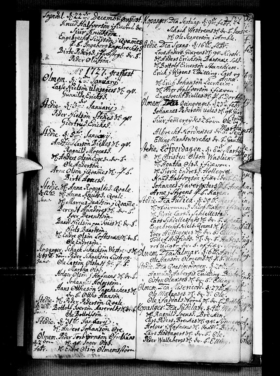 Sogndal sokneprestembete, SAB/A-81301/H/Haa/Haaa/L0002: Parish register (official) no. A 2, 1725-1741, p. 124
