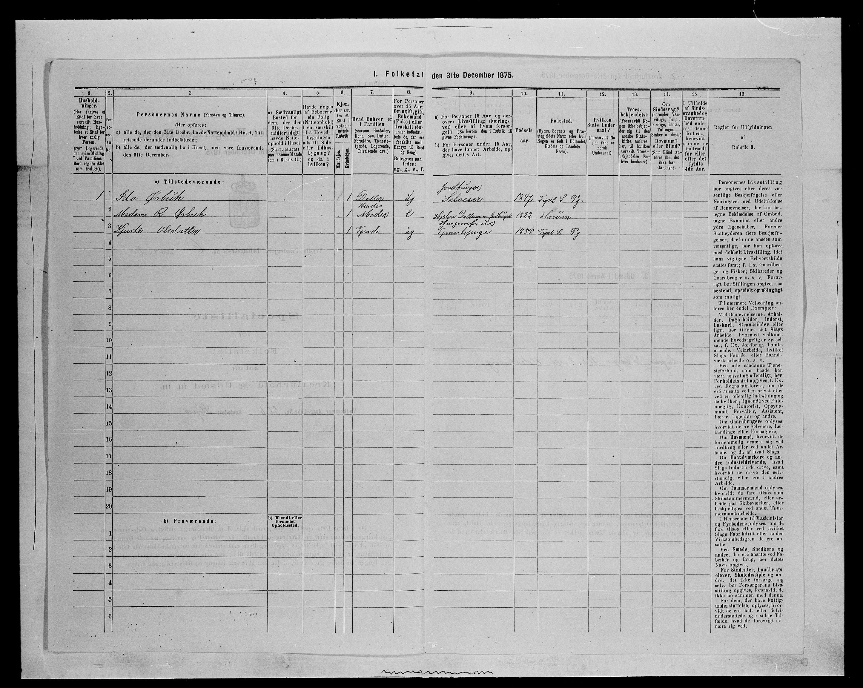 SAH, 1875 census for 0428P Trysil, 1875, p. 724