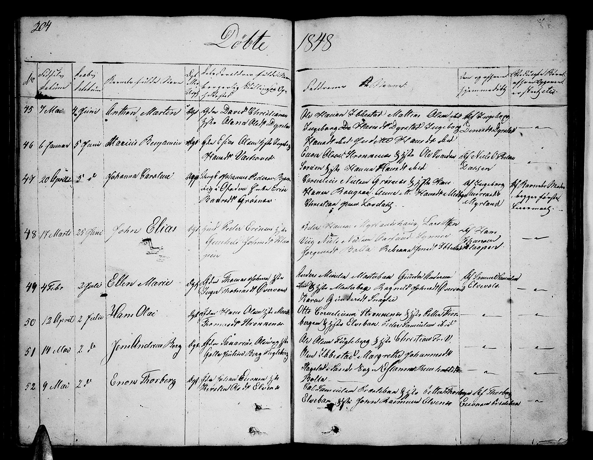 Ibestad sokneprestembete, SATØ/S-0077/H/Ha/Hab/L0003klokker: Parish register (copy) no. 3, 1833-1852, p. 204