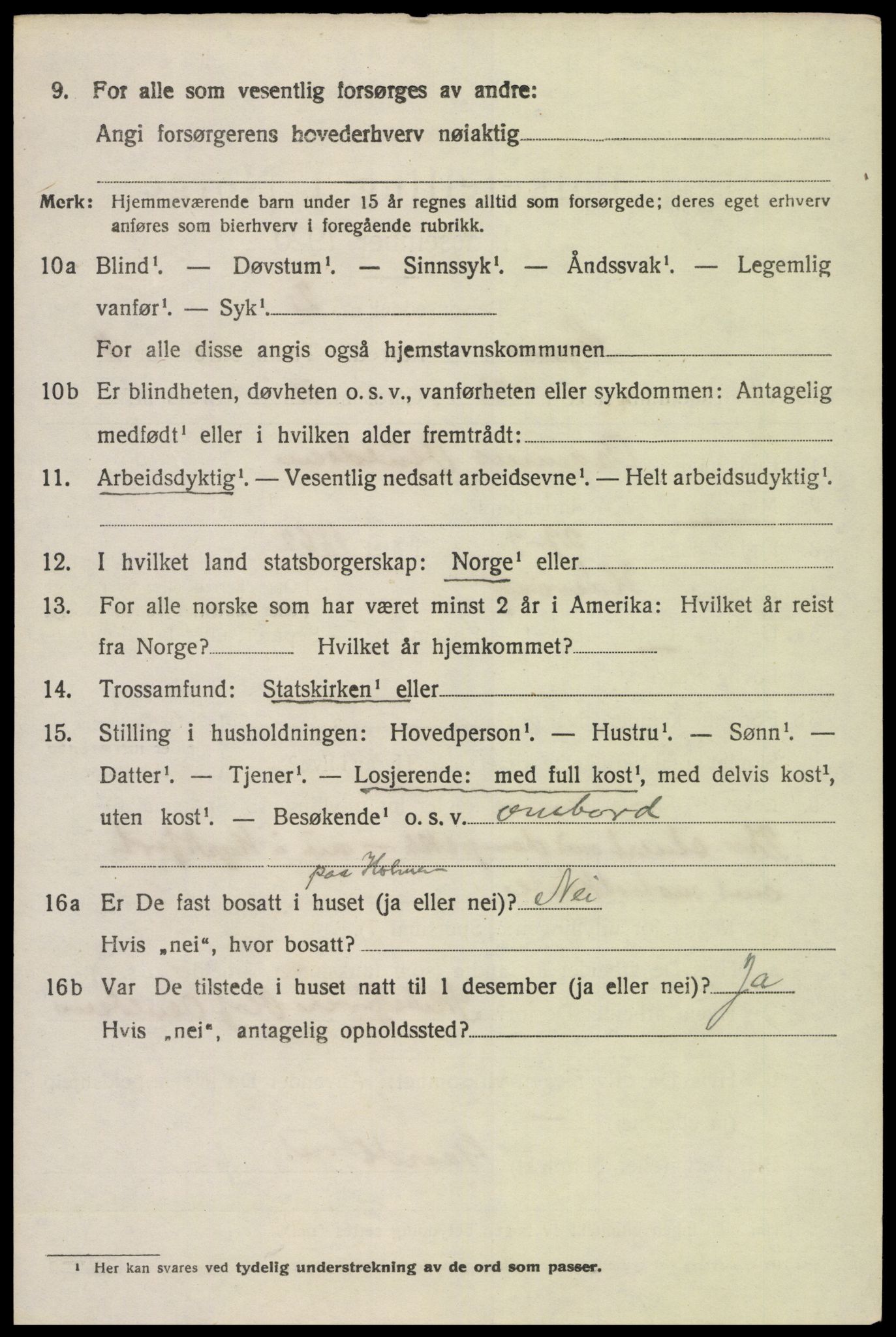 SAK, 1920 census for Søgne, 1920, p. 5924