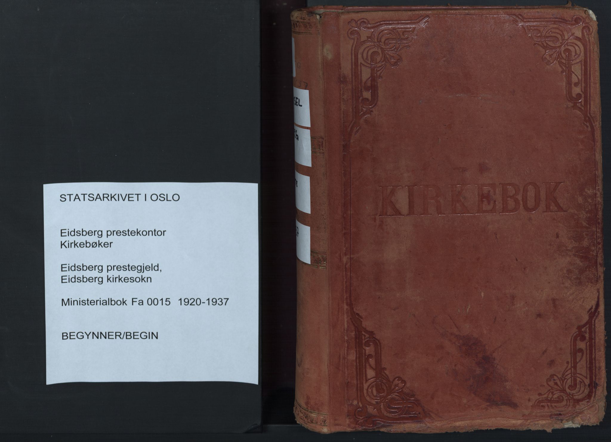 Eidsberg prestekontor Kirkebøker, AV/SAO-A-10905/F/Fa/L0015: Parish register (official) no. I 15, 1920-1937