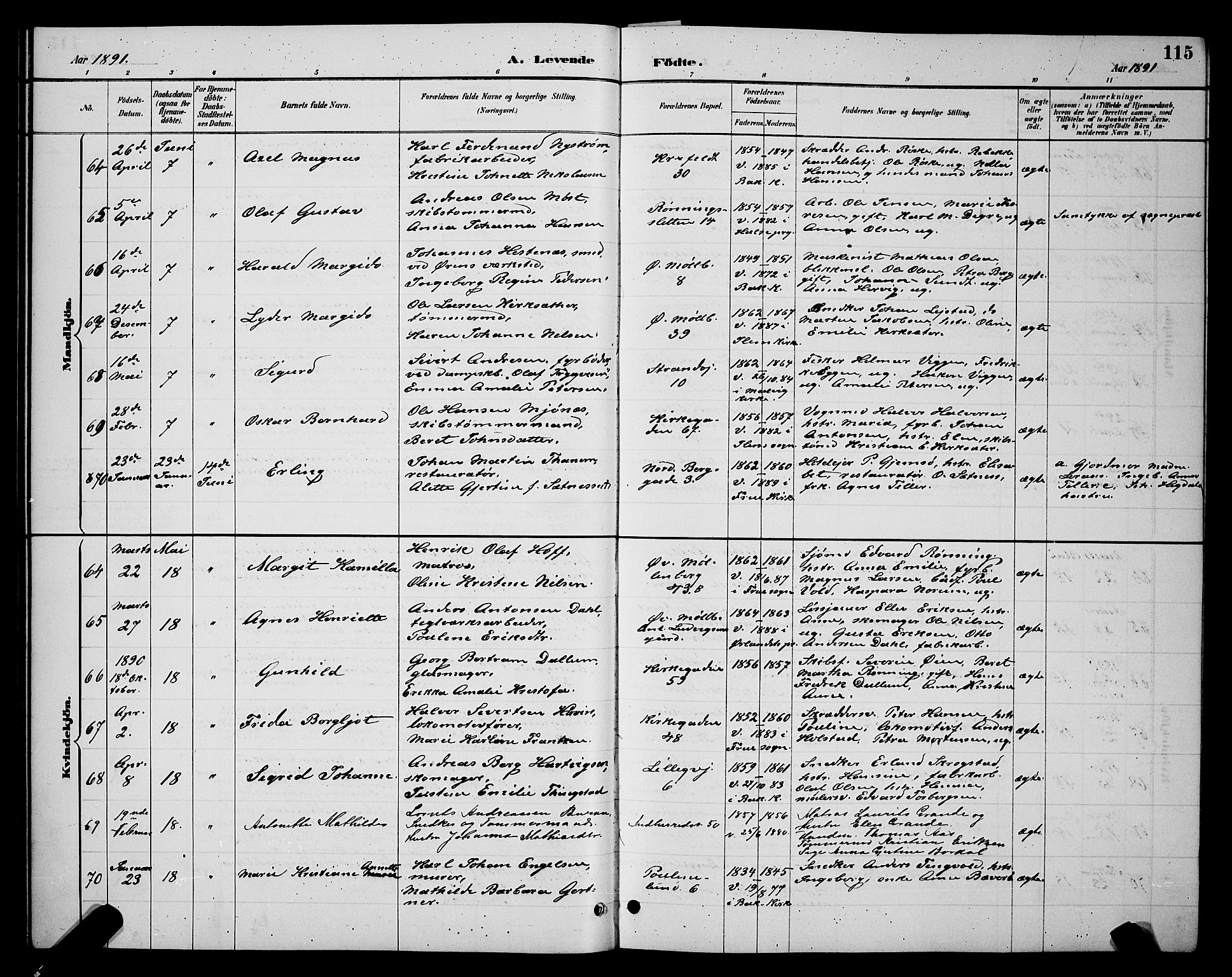 Ministerialprotokoller, klokkerbøker og fødselsregistre - Sør-Trøndelag, SAT/A-1456/604/L0222: Parish register (copy) no. 604C05, 1886-1895, p. 115