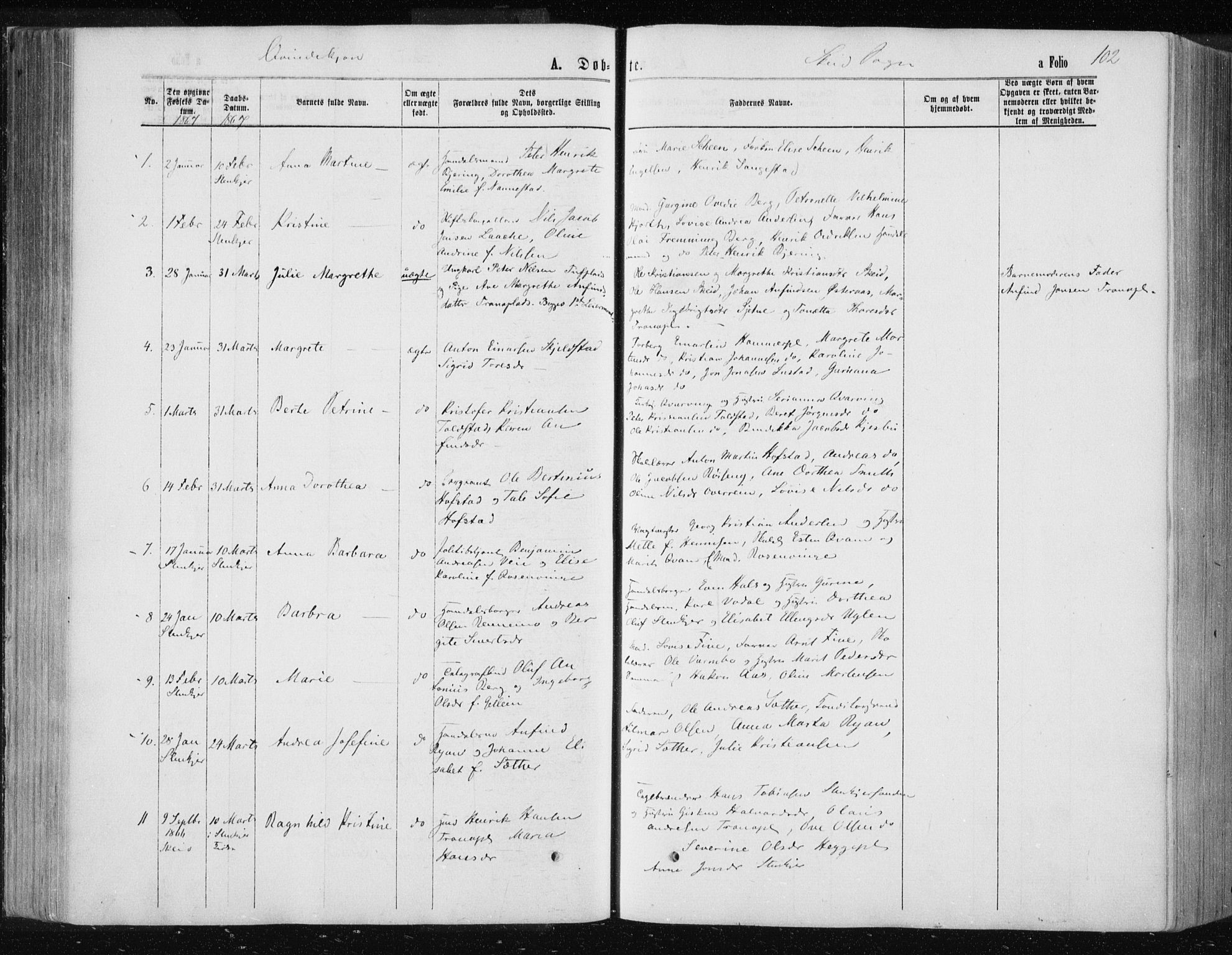 Ministerialprotokoller, klokkerbøker og fødselsregistre - Nord-Trøndelag, AV/SAT-A-1458/735/L0345: Parish register (official) no. 735A08 /2, 1863-1872, p. 102