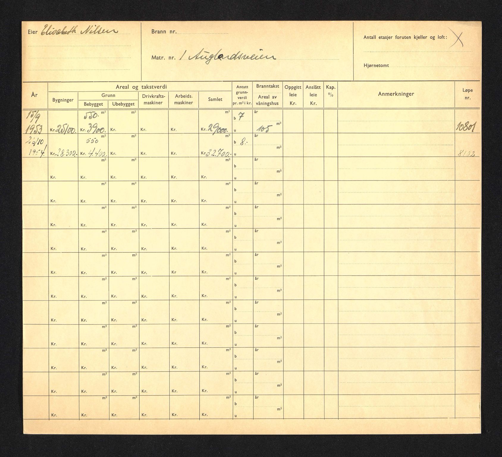 Stavanger kommune. Skattetakstvesenet, BYST/A-0440/F/Fa/Faa/L0002/0008: Skattetakstkort / Auglendsveien 1 - 34