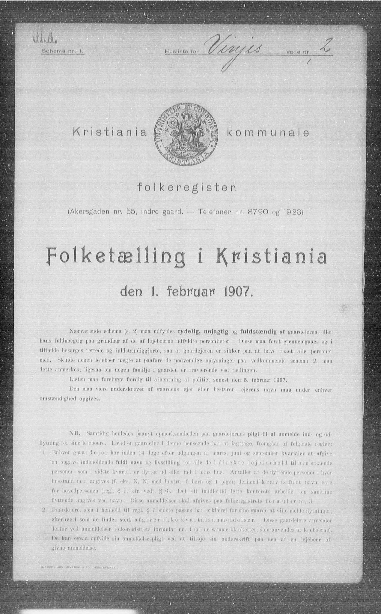 OBA, Municipal Census 1907 for Kristiania, 1907, p. 62925