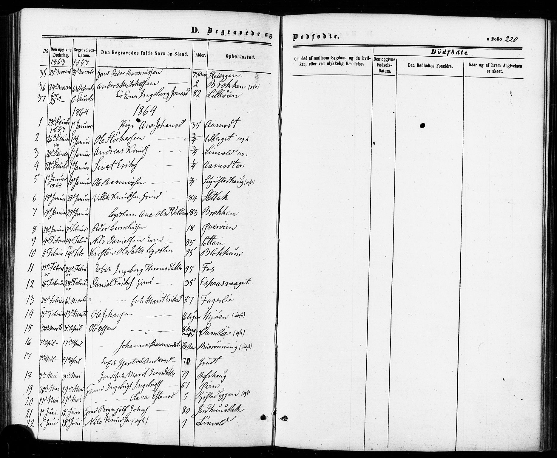 Ministerialprotokoller, klokkerbøker og fødselsregistre - Sør-Trøndelag, SAT/A-1456/672/L0856: Parish register (official) no. 672A08, 1861-1881, p. 220