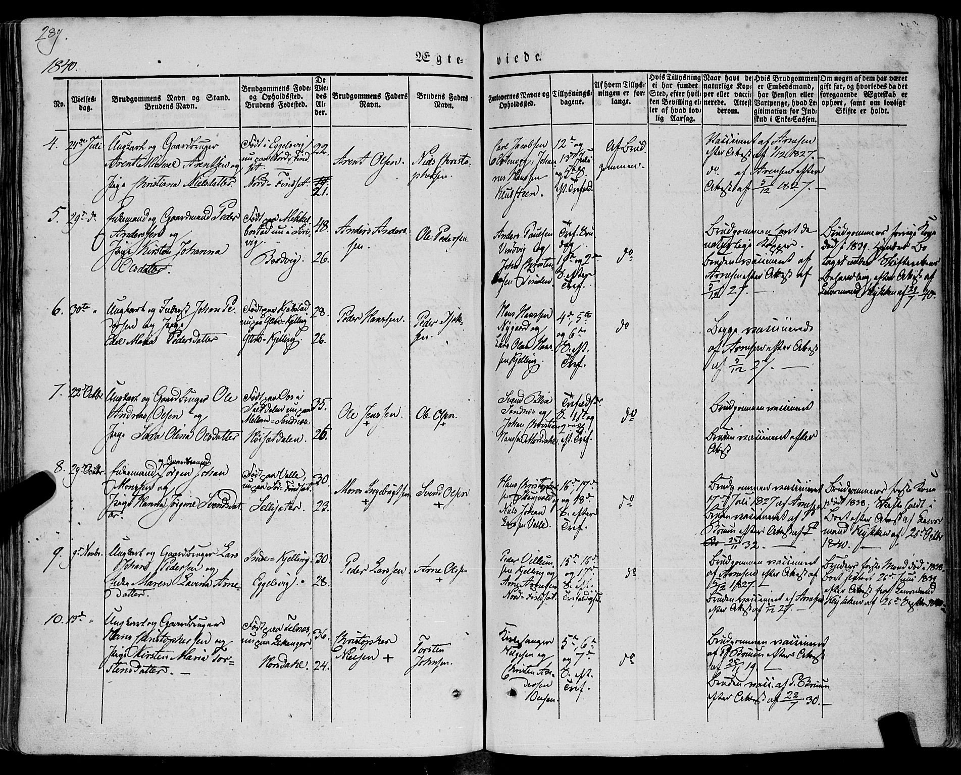 Ministerialprotokoller, klokkerbøker og fødselsregistre - Nordland, SAT/A-1459/805/L0097: Parish register (official) no. 805A04, 1837-1861, p. 289