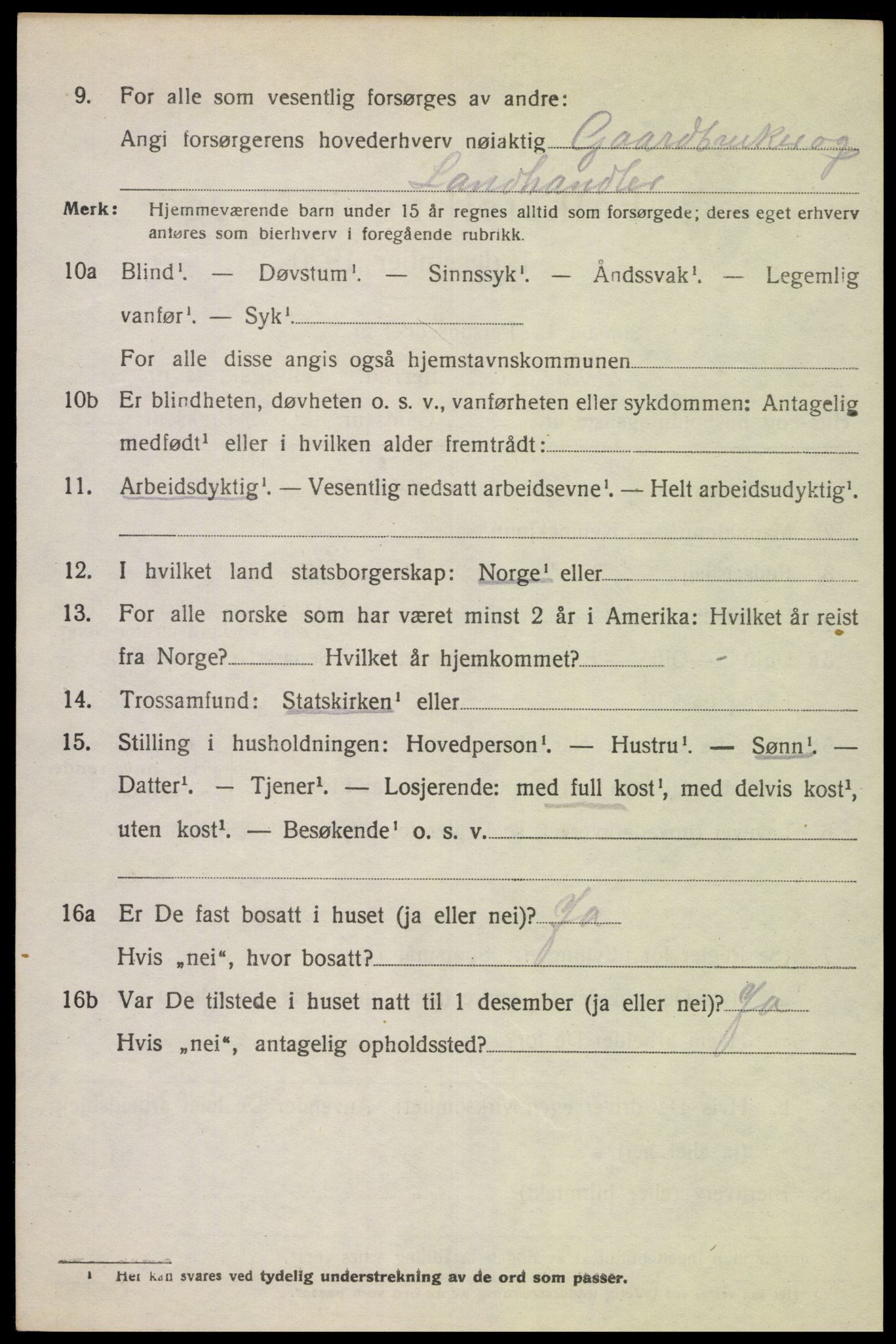 SAK, 1920 census for Kvinesdal, 1920, p. 5726