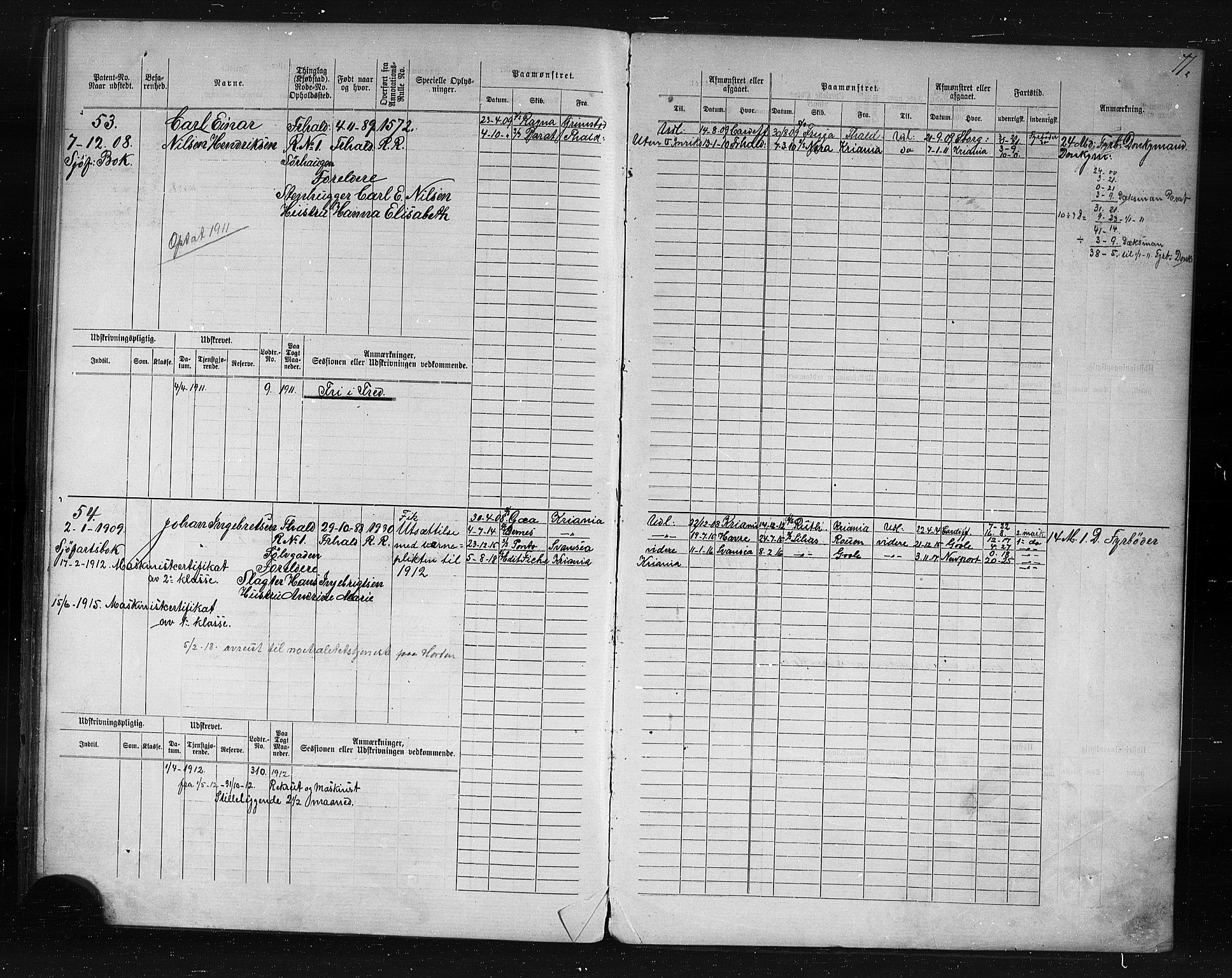 Halden mønstringskontor, AV/SAO-A-10569a/F/Fc/Fcd/L0003: Annotasjons- og hovedrulle for maskinister og fyrbøtere, 1876-1918, p. 38