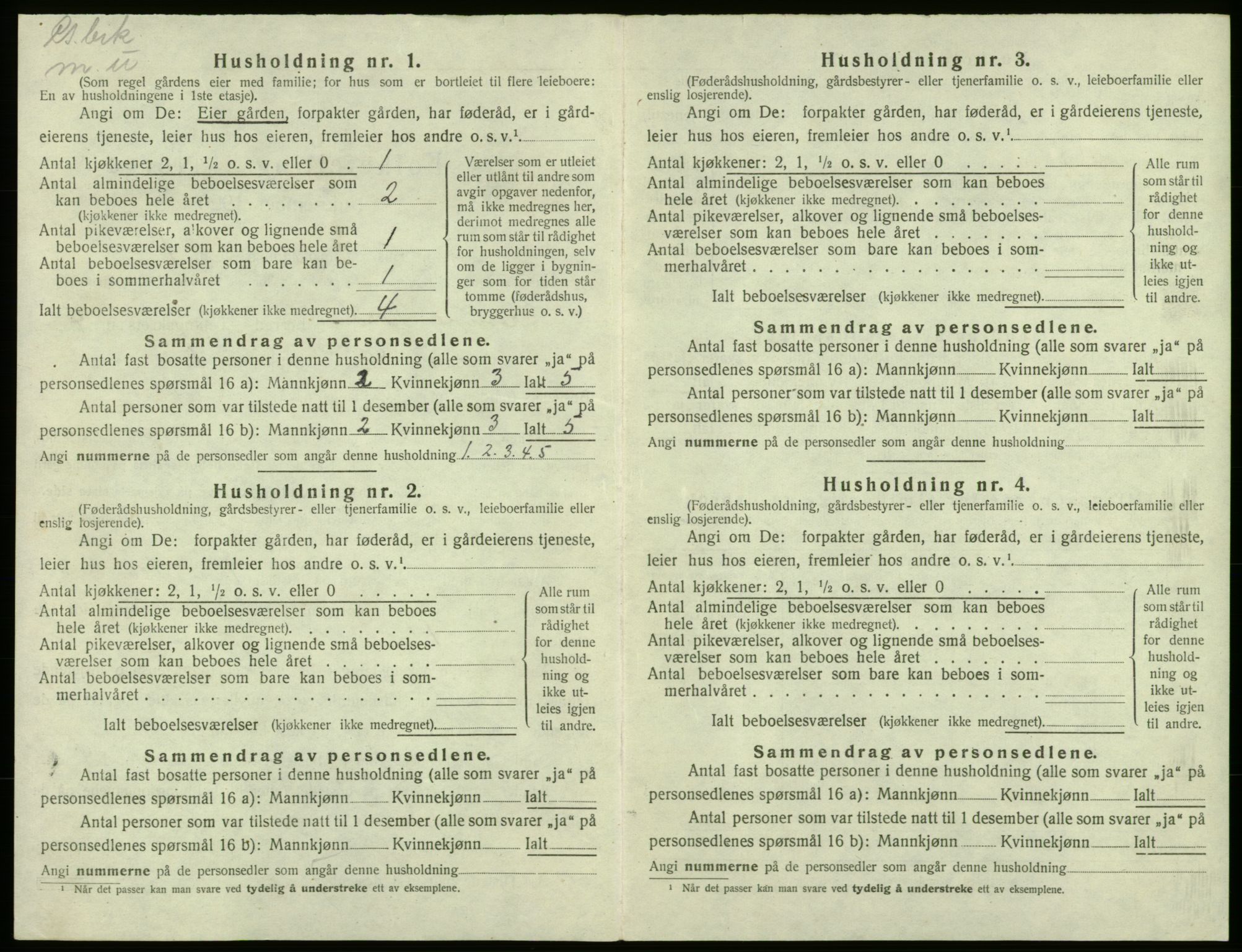 SAB, 1920 census for Bremnes, 1920, p. 159