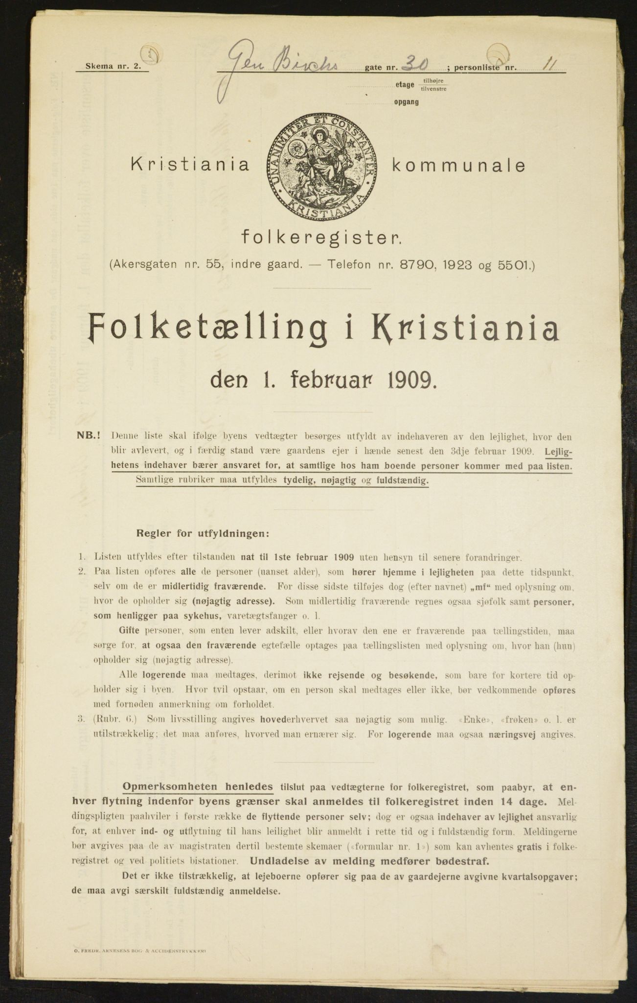 OBA, Municipal Census 1909 for Kristiania, 1909, p. 26420