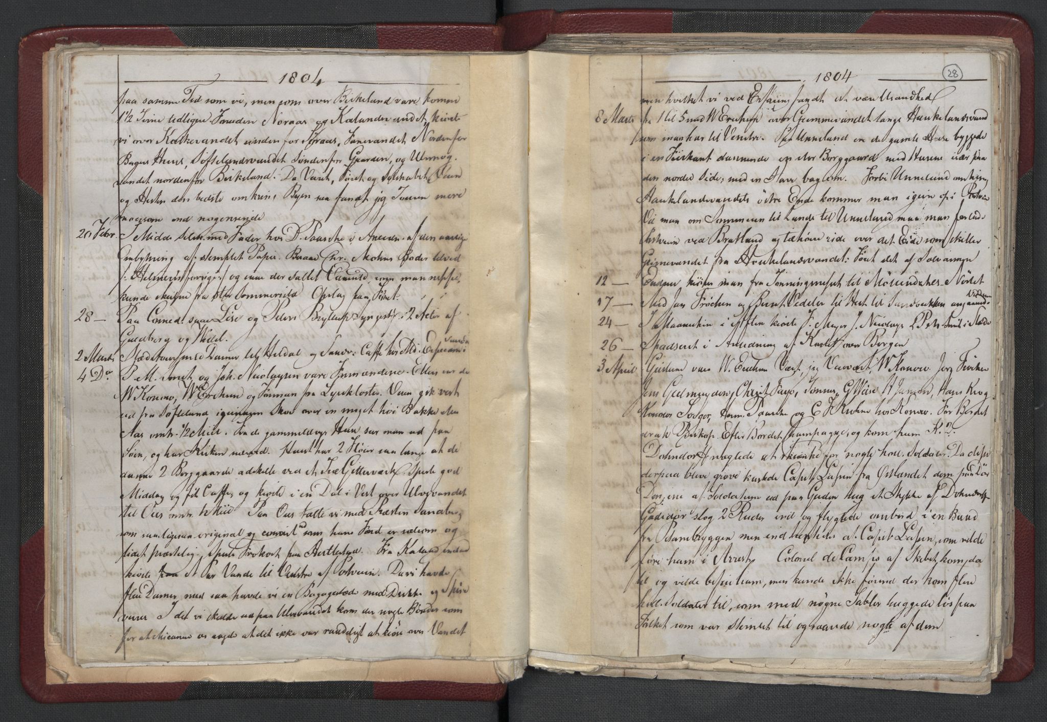 Meltzer, Fredrik, AV/RA-PA-0028/F/L0001: Dagbok for årene 1796-1808, 1811, 1817, 1796-1817, p. 27b-28a
