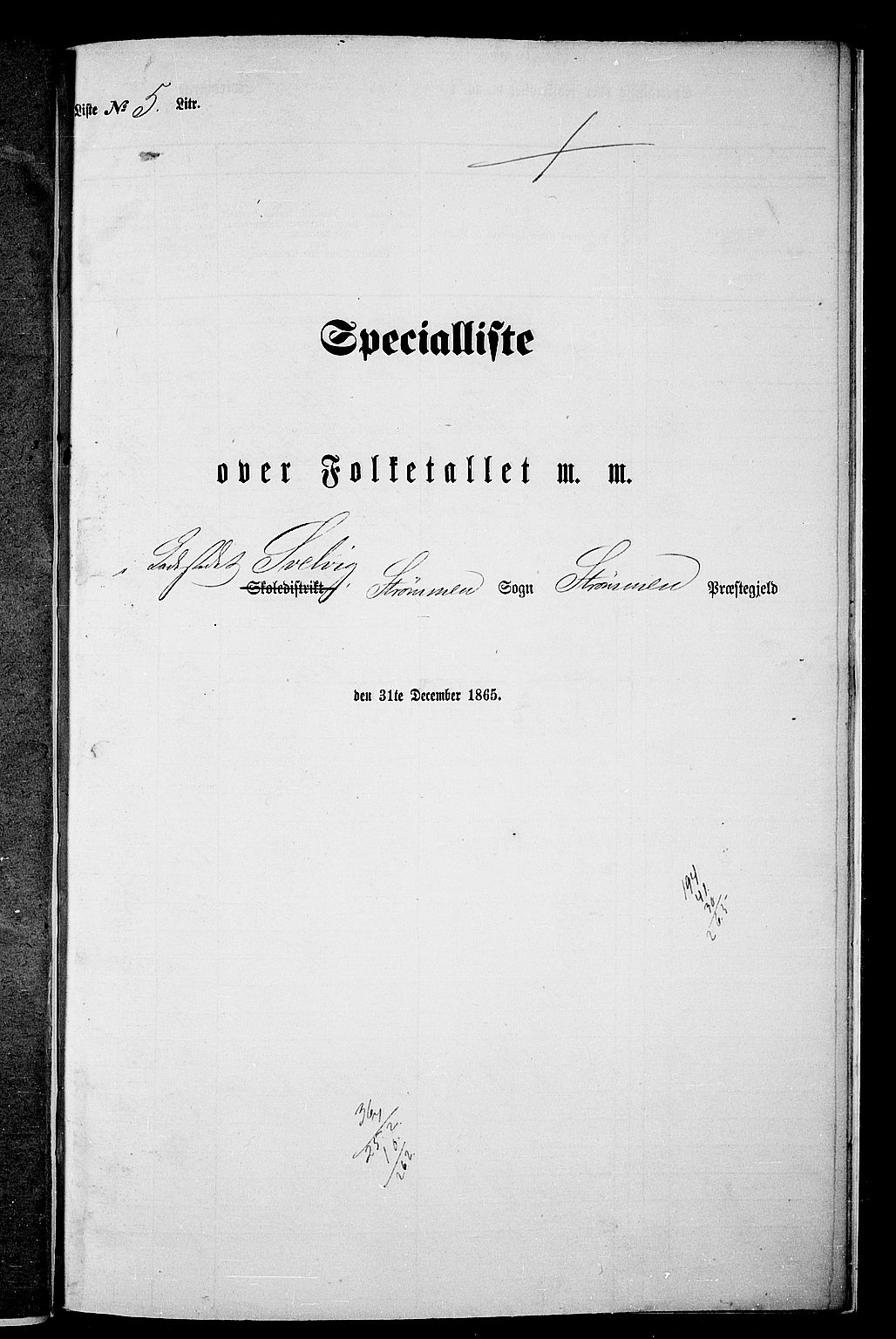 RA, 1865 census for Strømm, 1865, p. 114