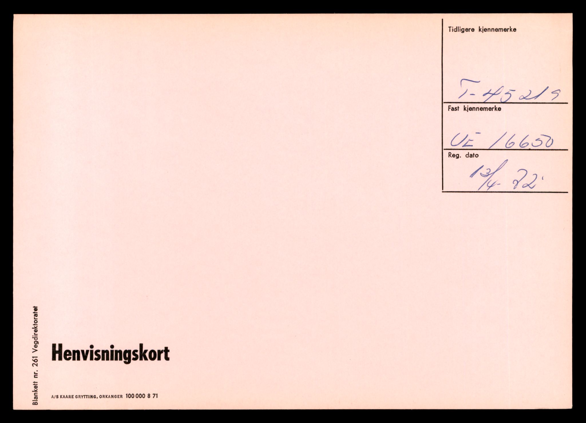 Møre og Romsdal vegkontor - Ålesund trafikkstasjon, AV/SAT-A-4099/F/Ff/L0009: Overførings-/henvisningskort T 45211 - T 47599, 1927-1998, p. 7