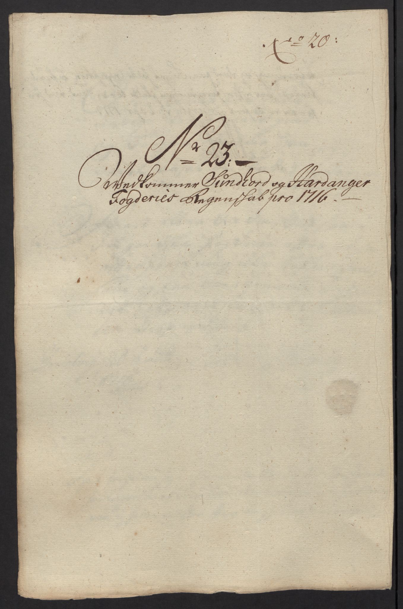 Rentekammeret inntil 1814, Reviderte regnskaper, Fogderegnskap, AV/RA-EA-4092/R48/L2992: Fogderegnskap Sunnhordland og Hardanger, 1716, p. 121
