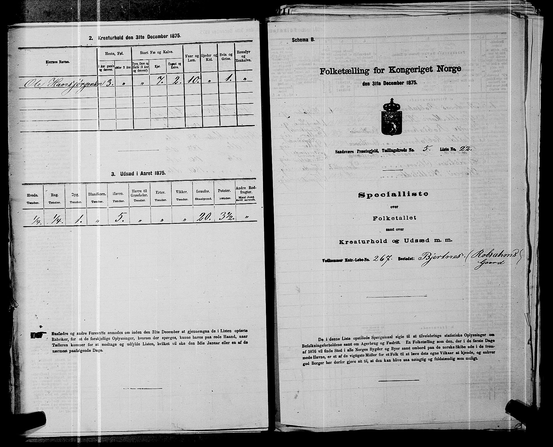 SAKO, 1875 census for 0629P Sandsvær, 1875, p. 912