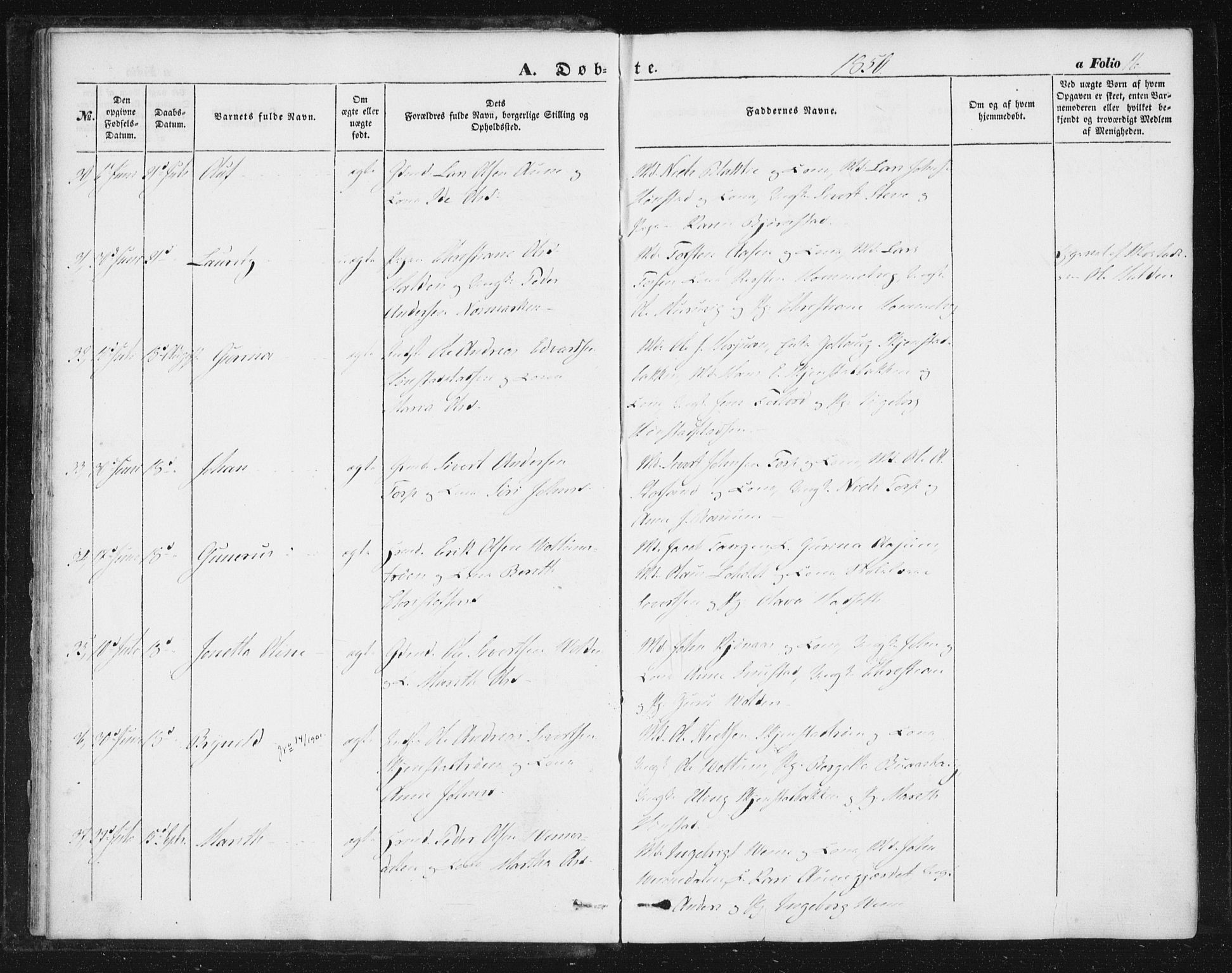 Ministerialprotokoller, klokkerbøker og fødselsregistre - Sør-Trøndelag, AV/SAT-A-1456/616/L0407: Parish register (official) no. 616A04, 1848-1856, p. 16