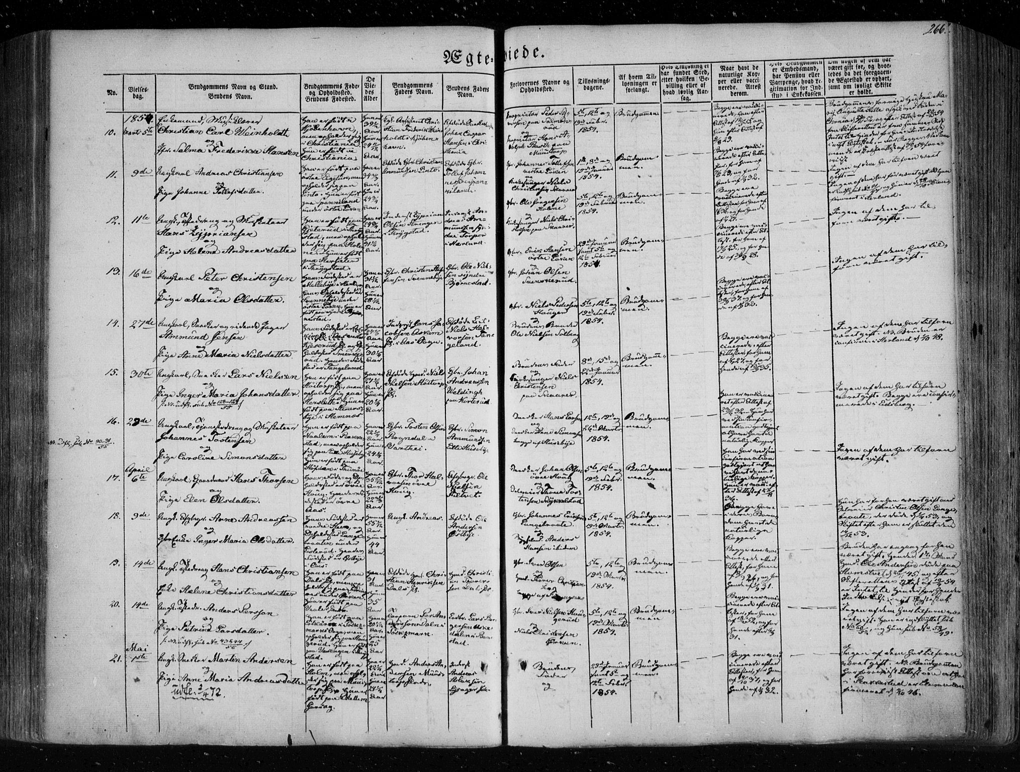 Eidsberg prestekontor Kirkebøker, SAO/A-10905/F/Fa/L0009: Parish register (official) no. I 9, 1849-1856, p. 266