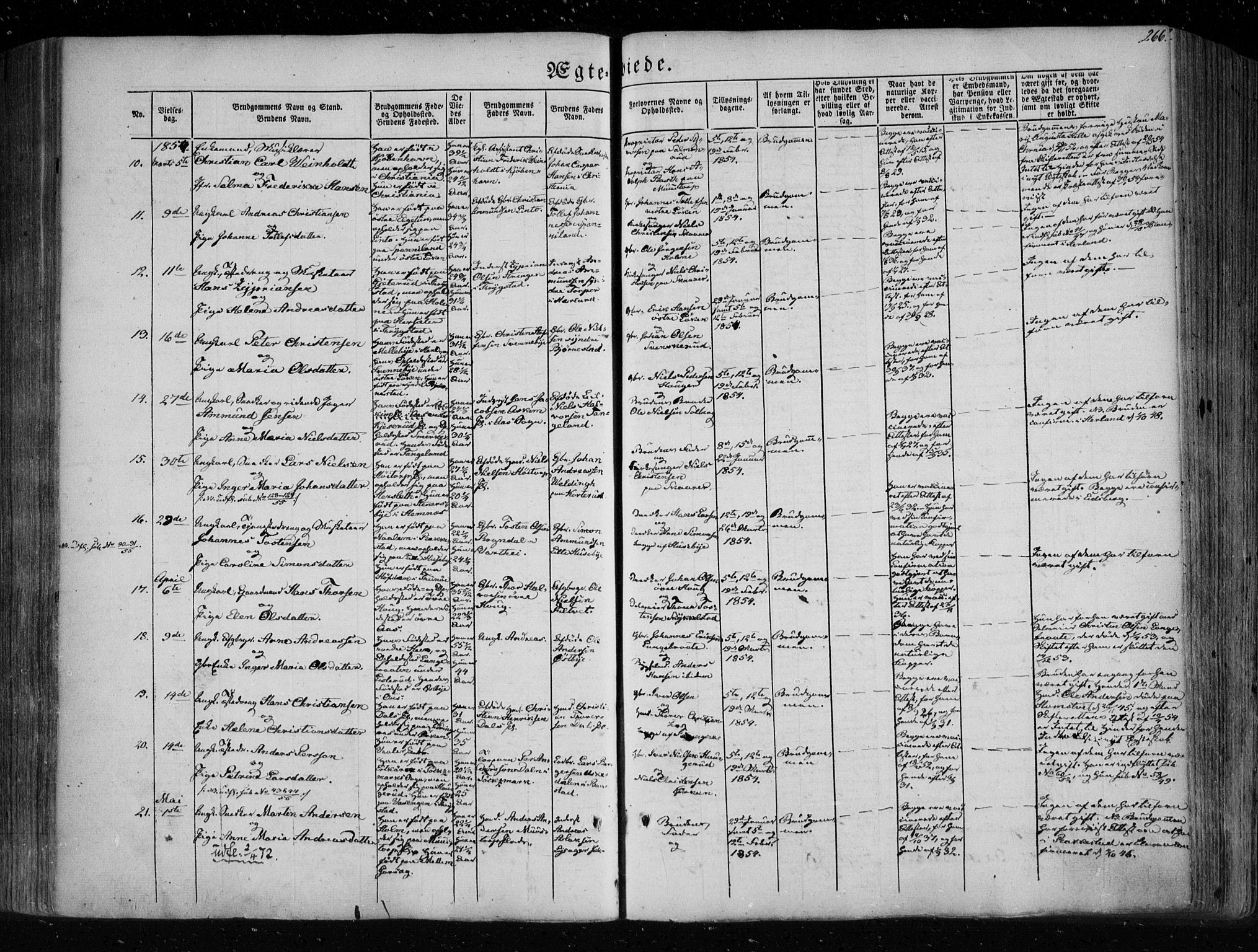 Eidsberg prestekontor Kirkebøker, AV/SAO-A-10905/F/Fa/L0009: Parish register (official) no. I 9, 1849-1856, p. 266
