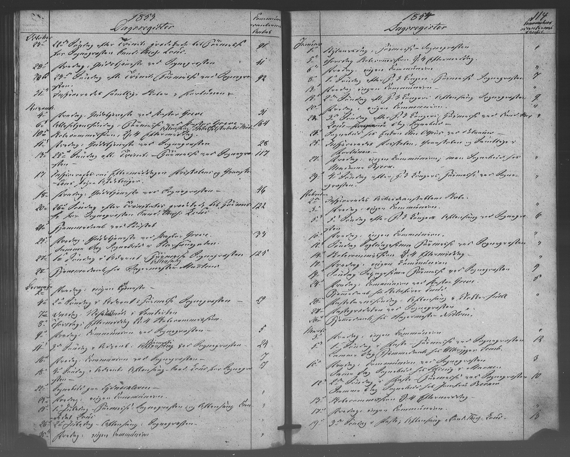 Domkirken sokneprestembete, SAB/A-74801/H/Haa/L0047: Parish register (official) no. F 2, 1852-1868, p. 114