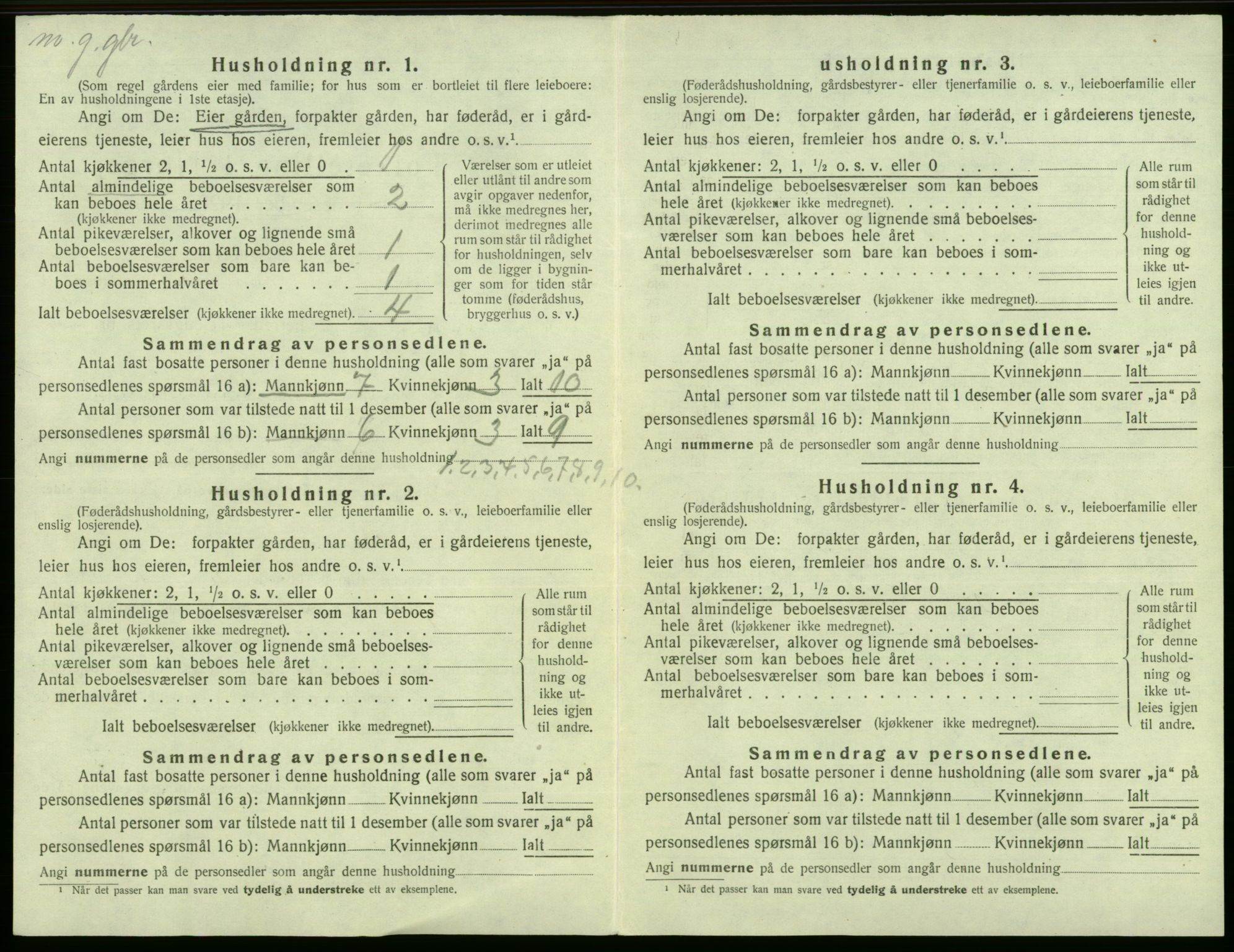 SAB, 1920 census for Fana, 1920, p. 293