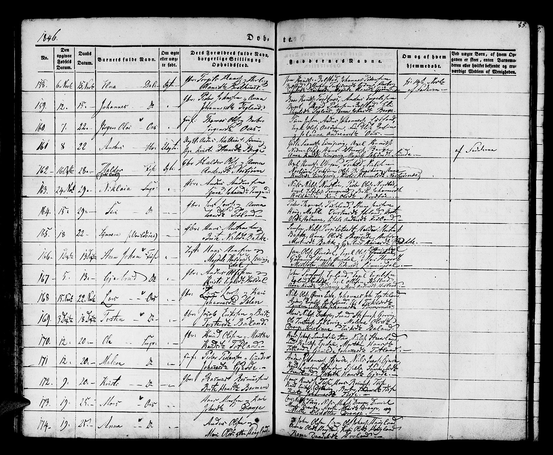 Os sokneprestembete, SAB/A-99929: Parish register (official) no. A 15, 1839-1851, p. 86