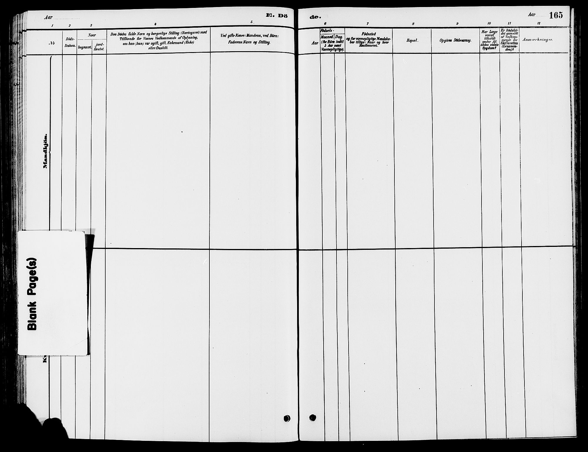 Engerdal prestekontor, AV/SAH-PREST-048/H/Ha/Haa/L0001: Parish register (official) no. 1, 1881-1898, p. 165