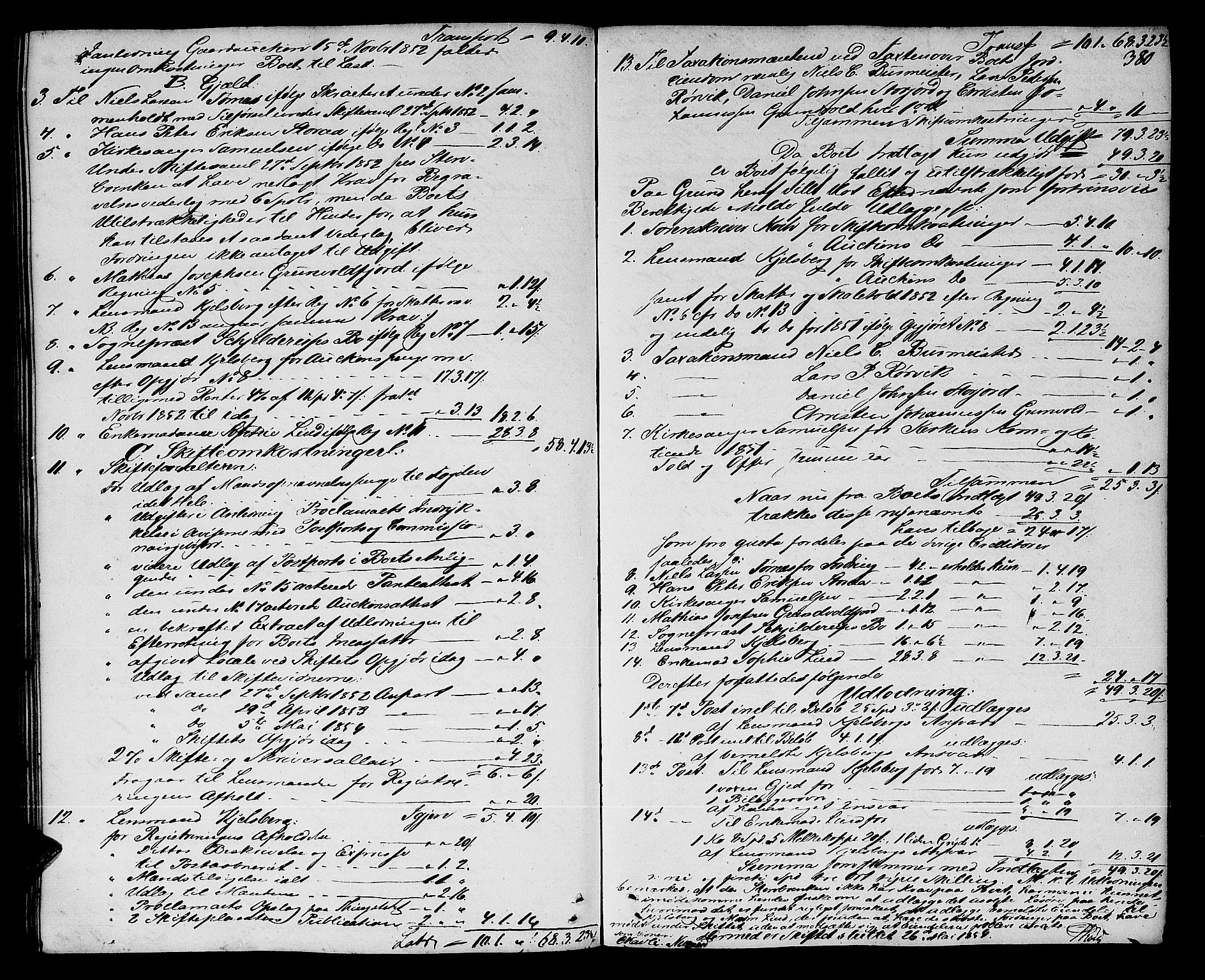 Salten sorenskriveri, AV/SAT-A-4578/1/3/3A/L0059: Skifteslutningsprotokoll, 1851-1854, p. 380