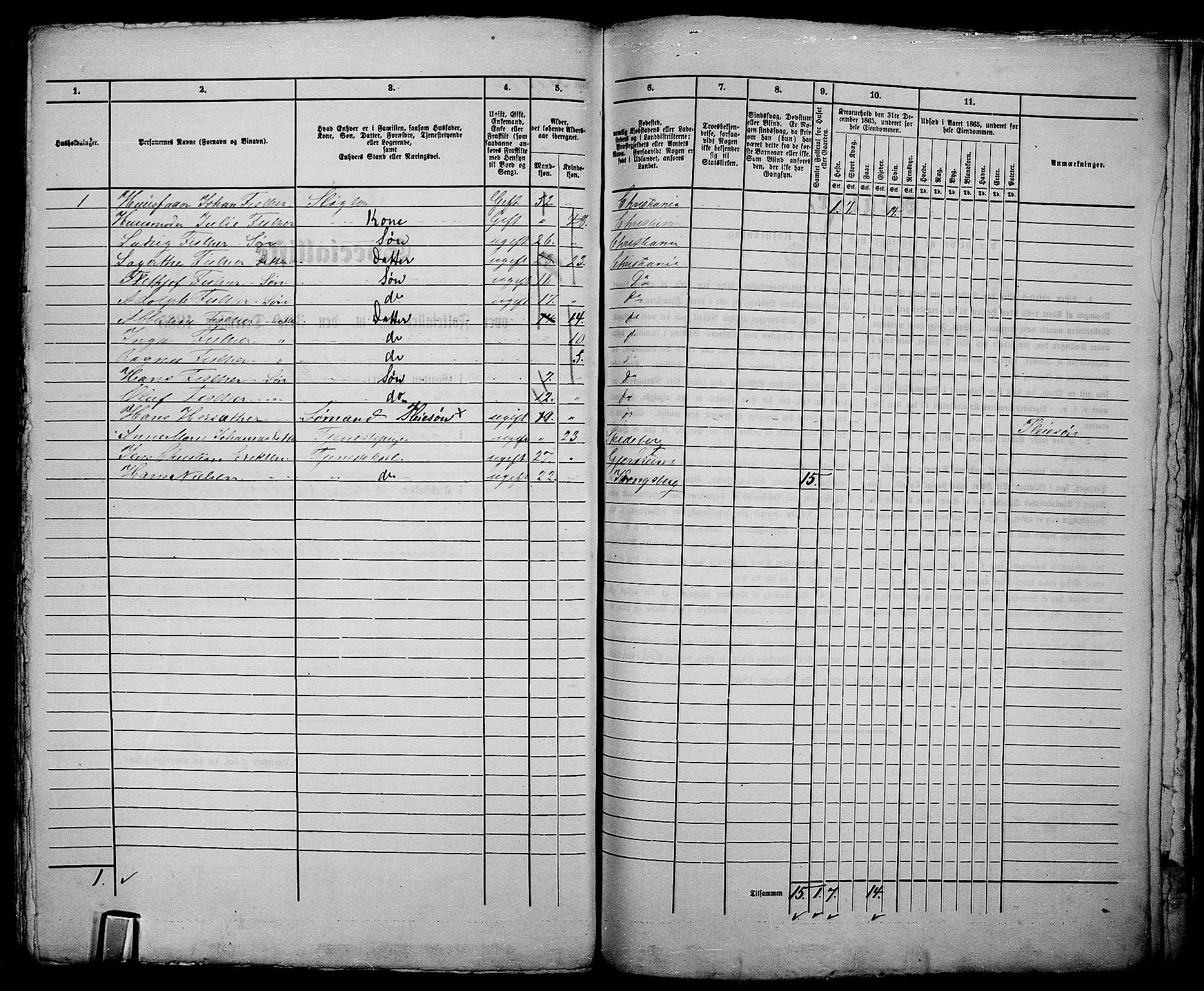 RA, 1865 census for Kristiania, 1865, p. 3503