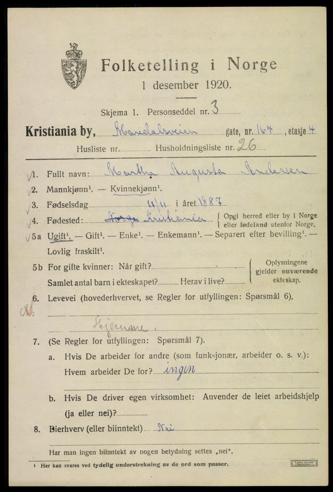 SAO, 1920 census for Kristiania, 1920, p. 382553