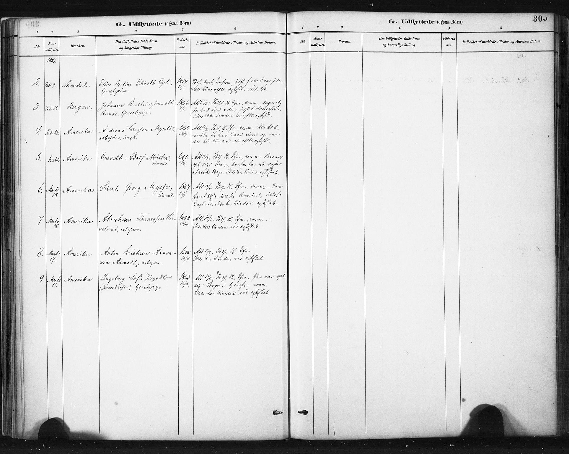 Sokndal sokneprestkontor, SAST/A-101808: Parish register (official) no. A 11.2, 1887-1905, p. 305