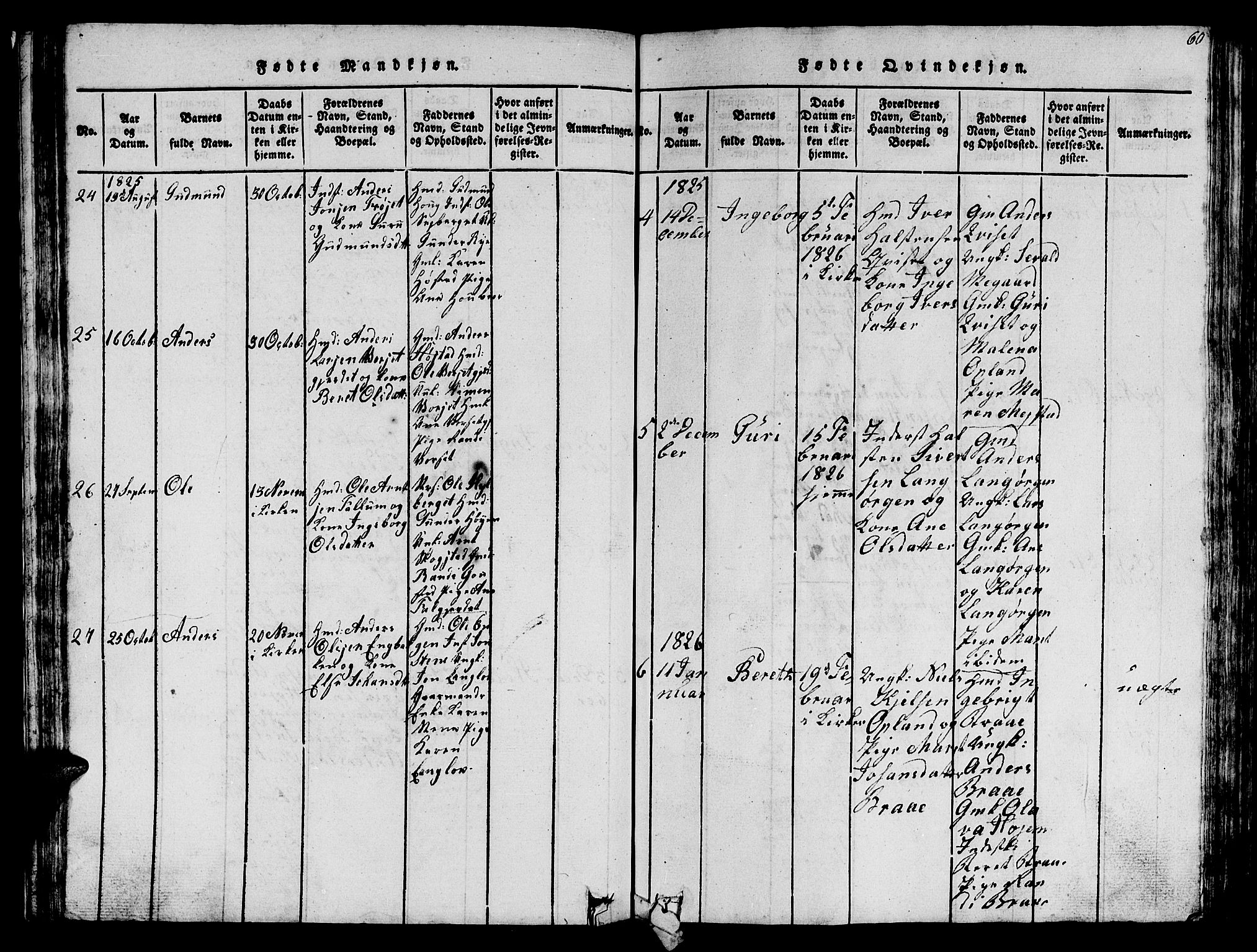 Ministerialprotokoller, klokkerbøker og fødselsregistre - Sør-Trøndelag, SAT/A-1456/612/L0385: Parish register (copy) no. 612C01, 1816-1845, p. 60