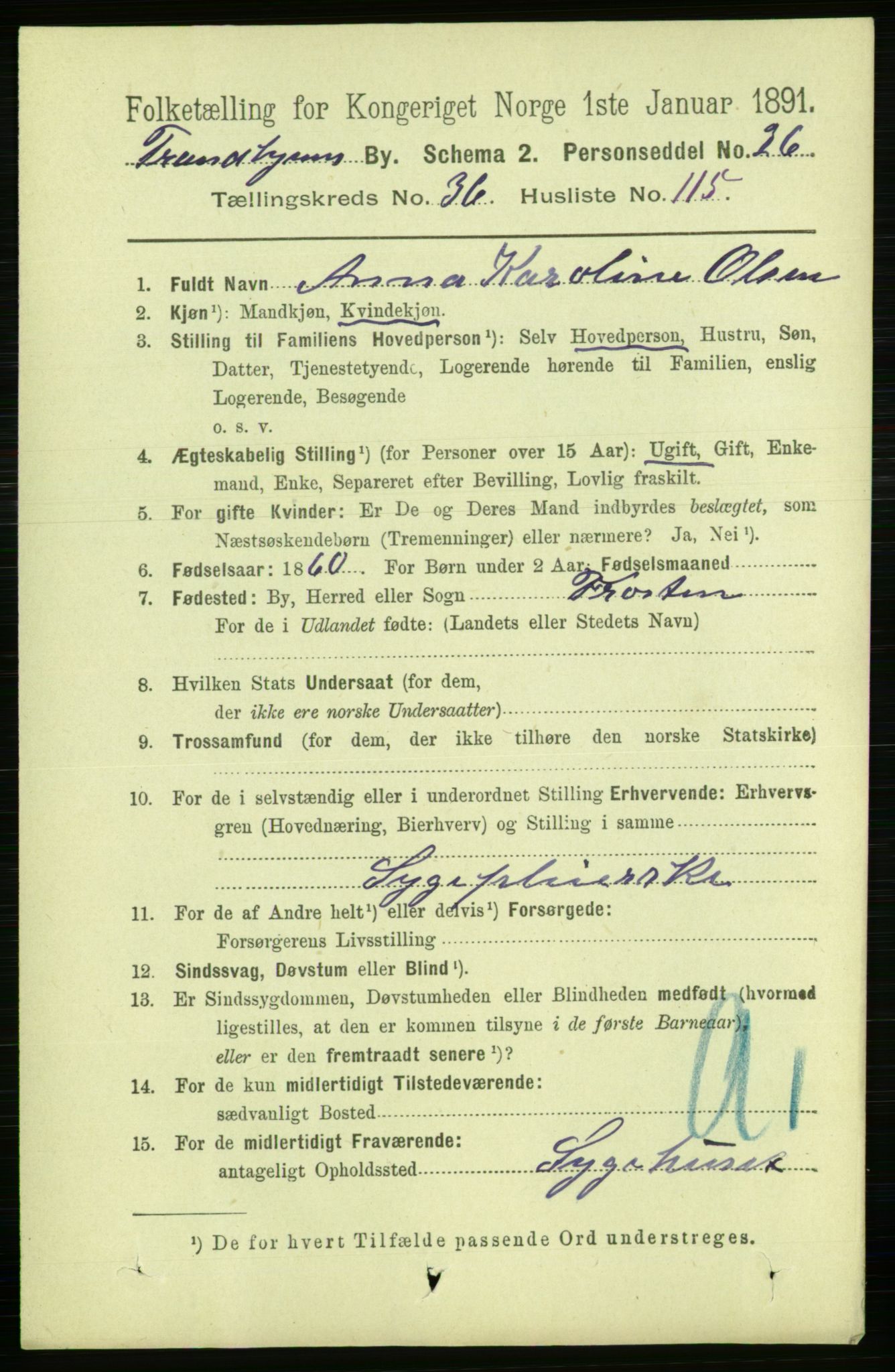 RA, 1891 census for 1601 Trondheim, 1891, p. 28099