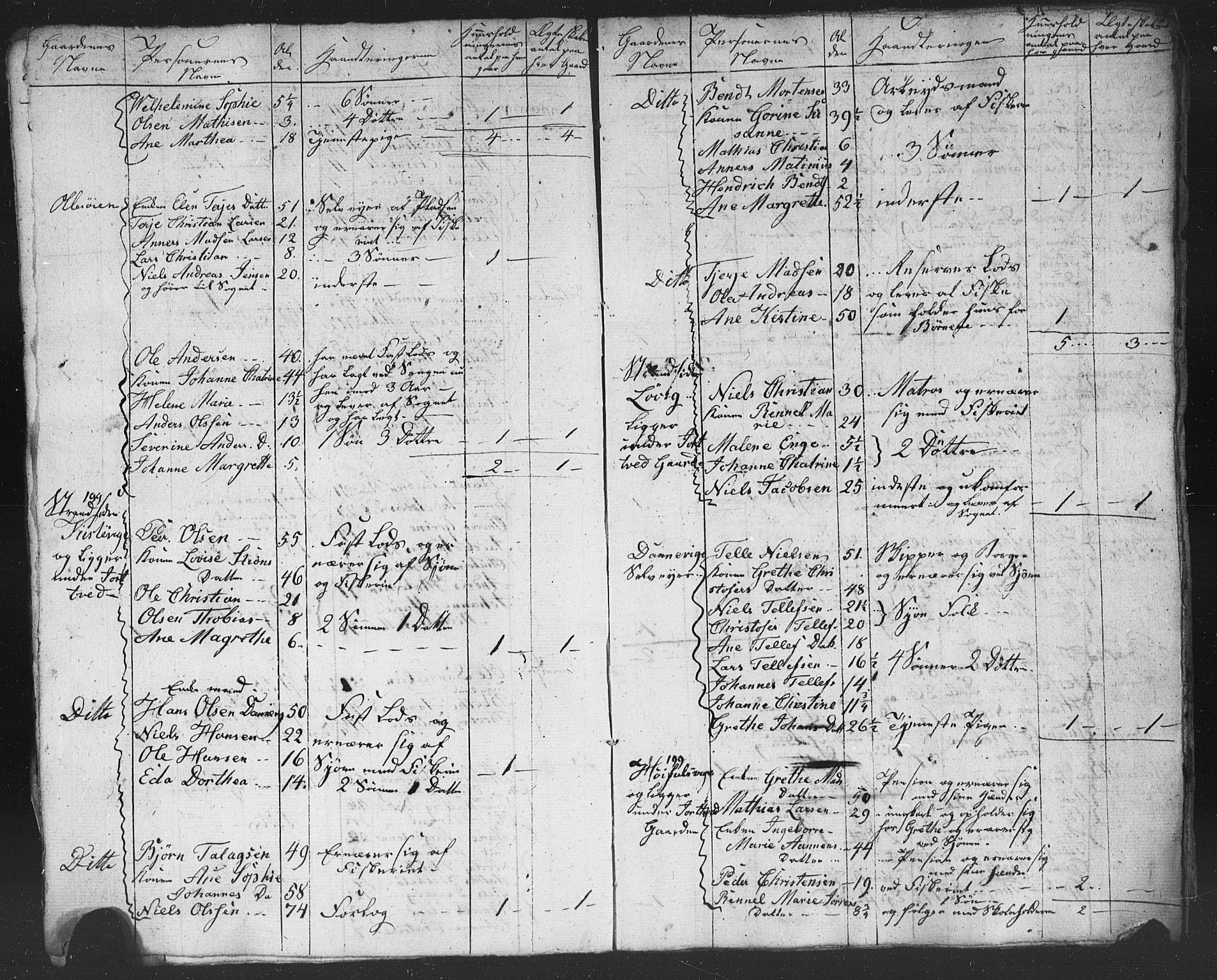 , Census 1825 for Homedal, 1825, p. 10