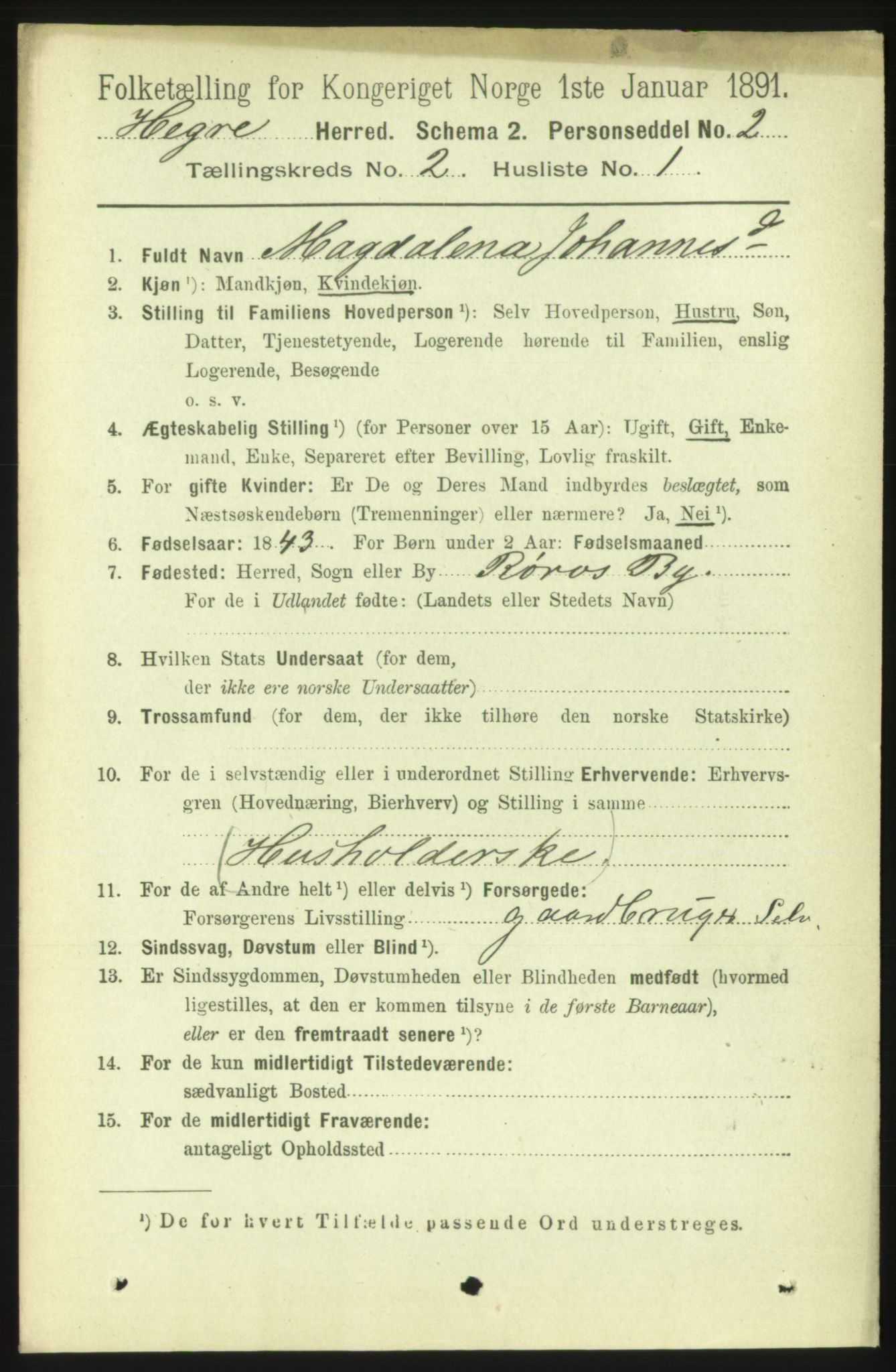 RA, 1891 census for 1712 Hegra, 1891, p. 507