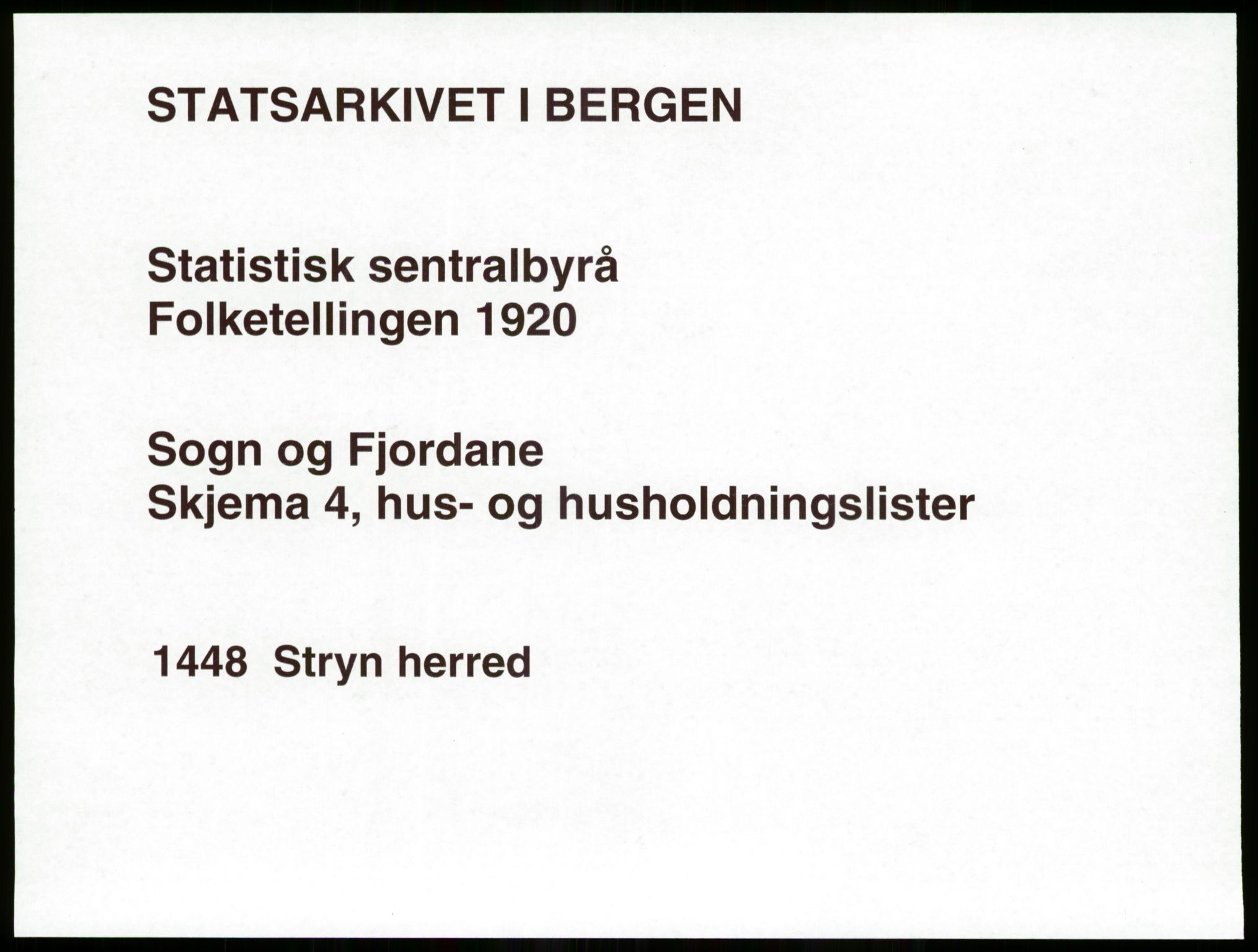 SAB, 1920 census for Stryn, 1920, p. 47