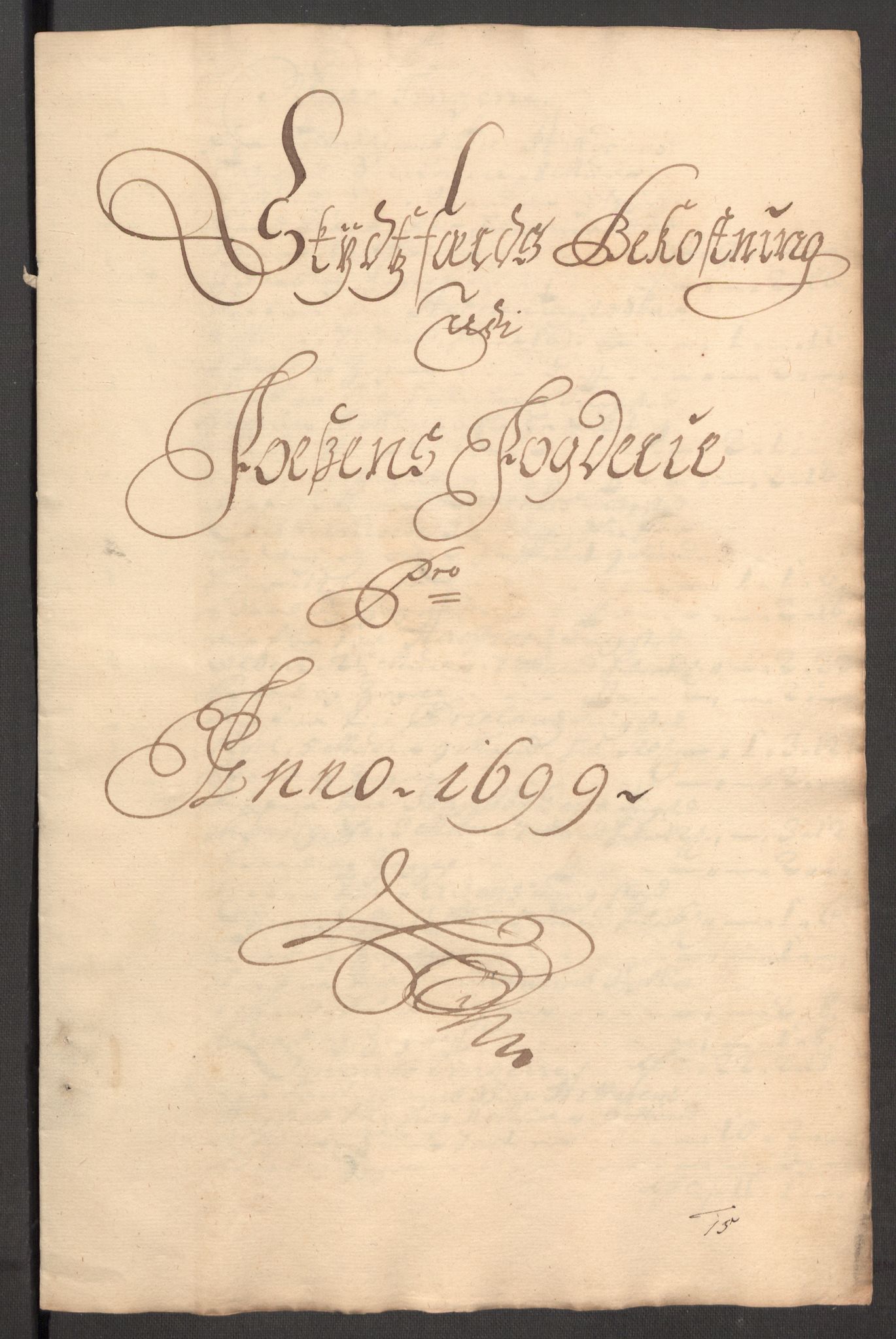 Rentekammeret inntil 1814, Reviderte regnskaper, Fogderegnskap, RA/EA-4092/R57/L3853: Fogderegnskap Fosen, 1698-1699, p. 376
