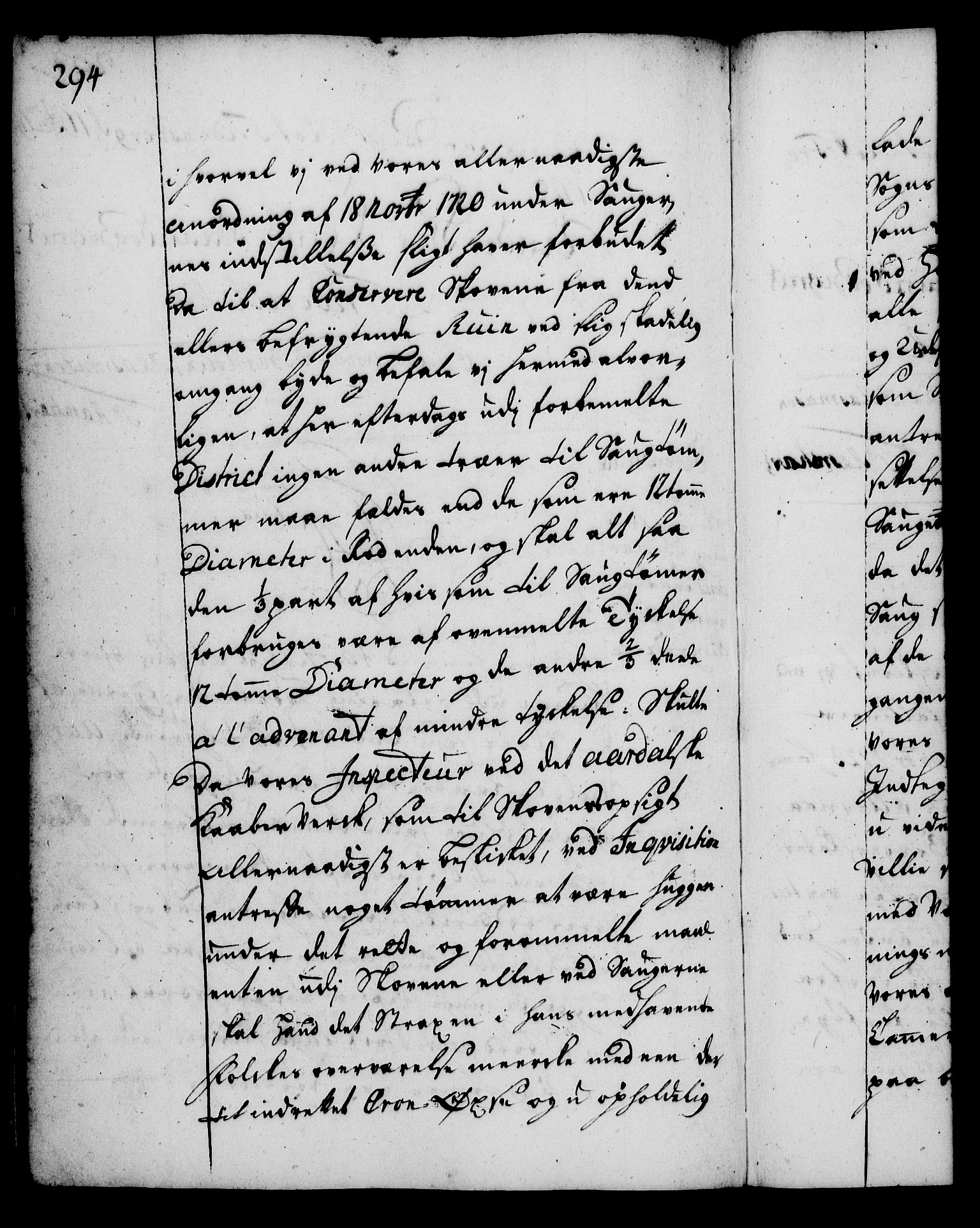 Rentekammeret, Kammerkanselliet, RA/EA-3111/G/Gg/Gga/L0002: Norsk ekspedisjonsprotokoll med register (merket RK 53.2), 1723-1727, p. 294