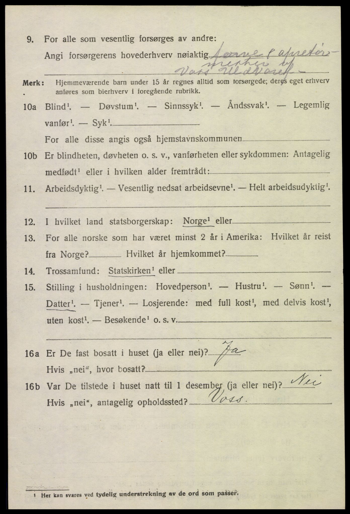 SAK, 1920 census for Dypvåg, 1920, p. 6198