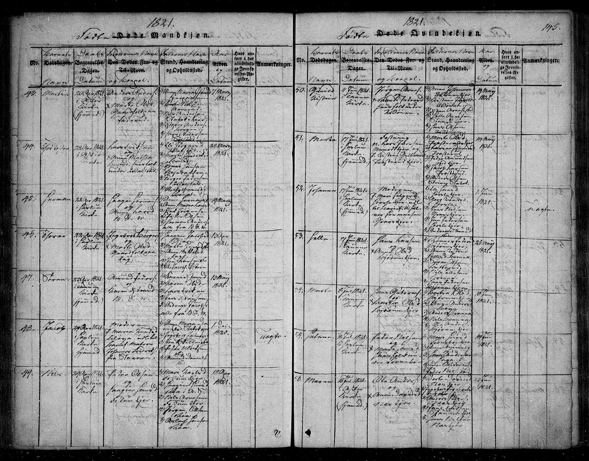 Asker prestekontor Kirkebøker, AV/SAO-A-10256a/F/Fa/L0006: Parish register (official) no. I 6, 1814-1824, p. 145