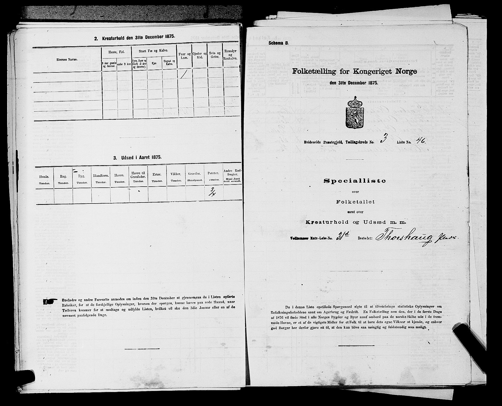 SAKO, 1875 census for 0829P Kviteseid, 1875, p. 377