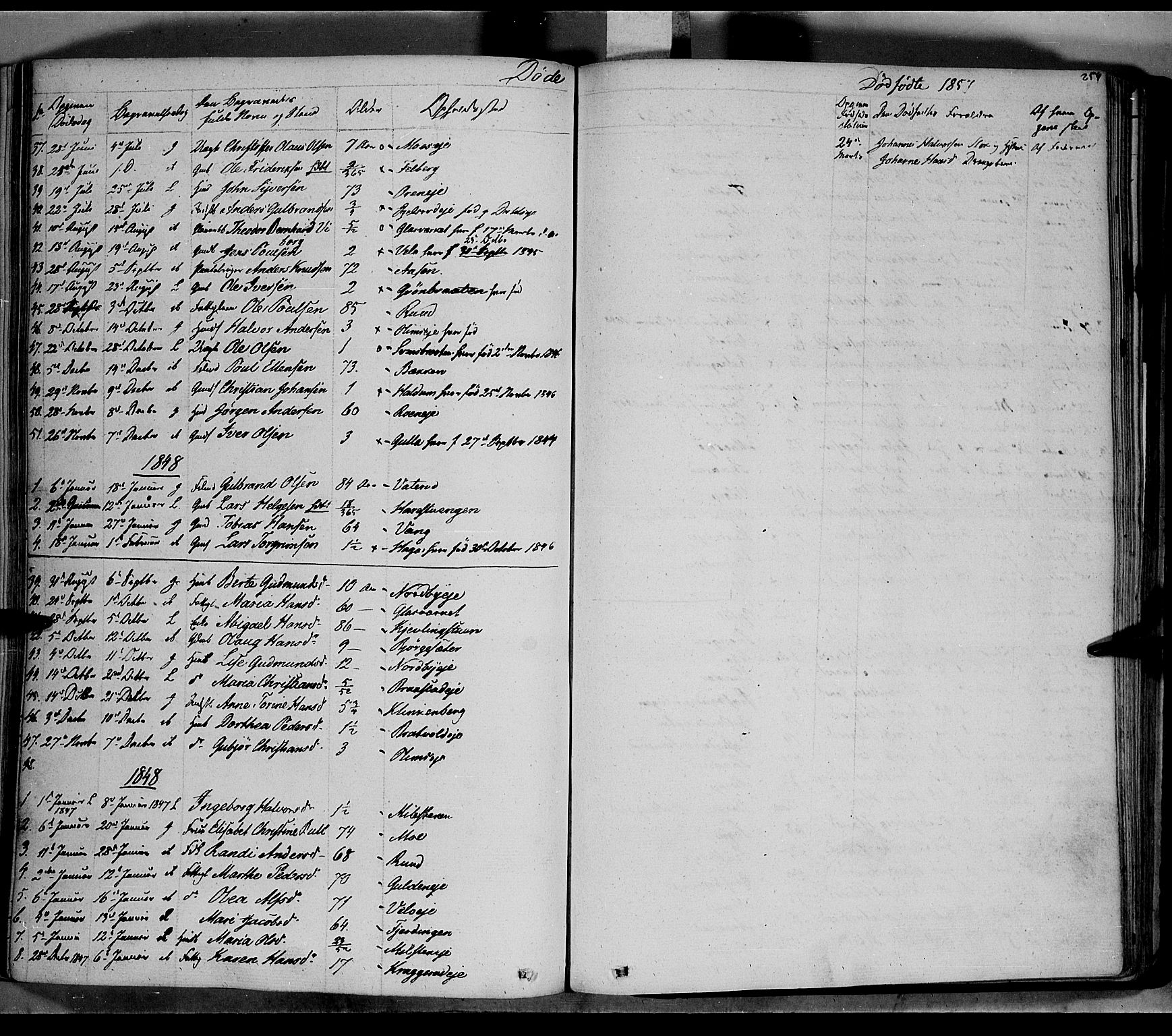 Jevnaker prestekontor, SAH/PREST-116/H/Ha/Haa/L0006: Parish register (official) no. 6, 1837-1857, p. 254