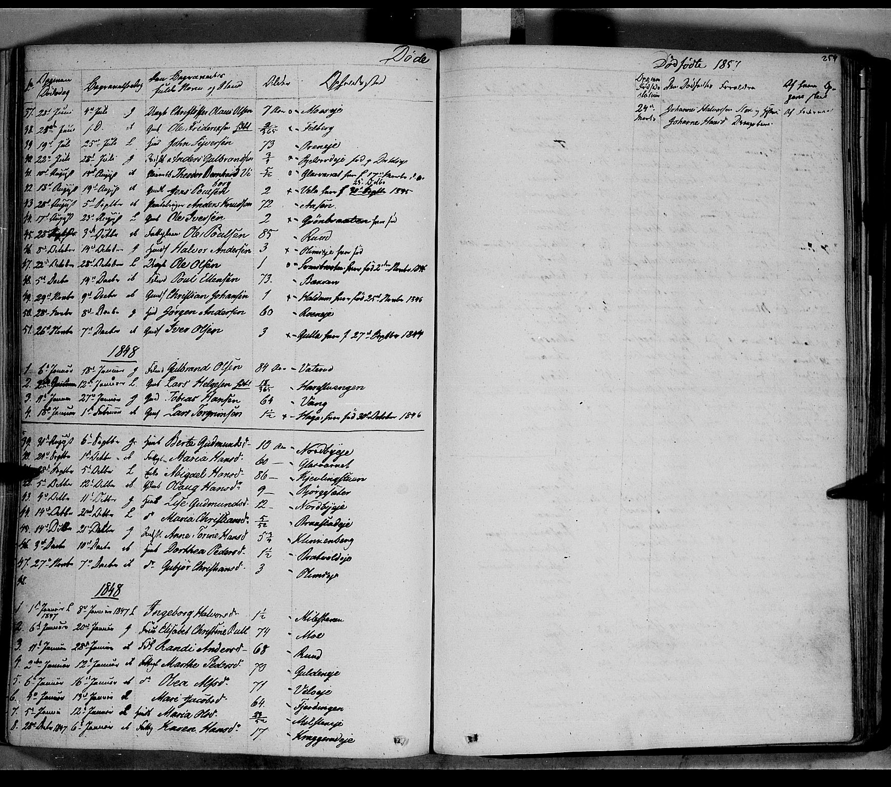 Jevnaker prestekontor, AV/SAH-PREST-116/H/Ha/Haa/L0006: Parish register (official) no. 6, 1837-1857, p. 254