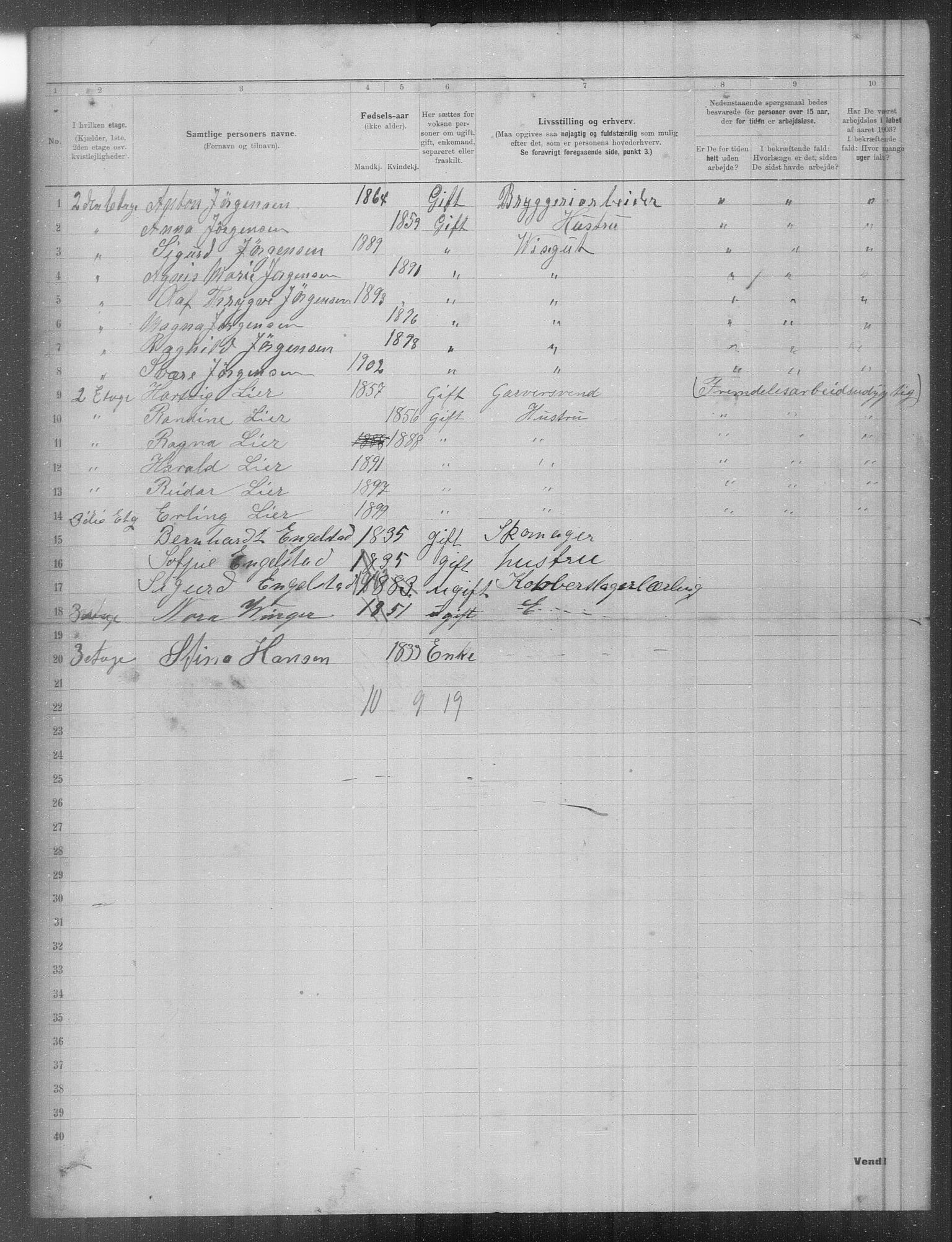 OBA, Municipal Census 1903 for Kristiania, 1903, p. 1702