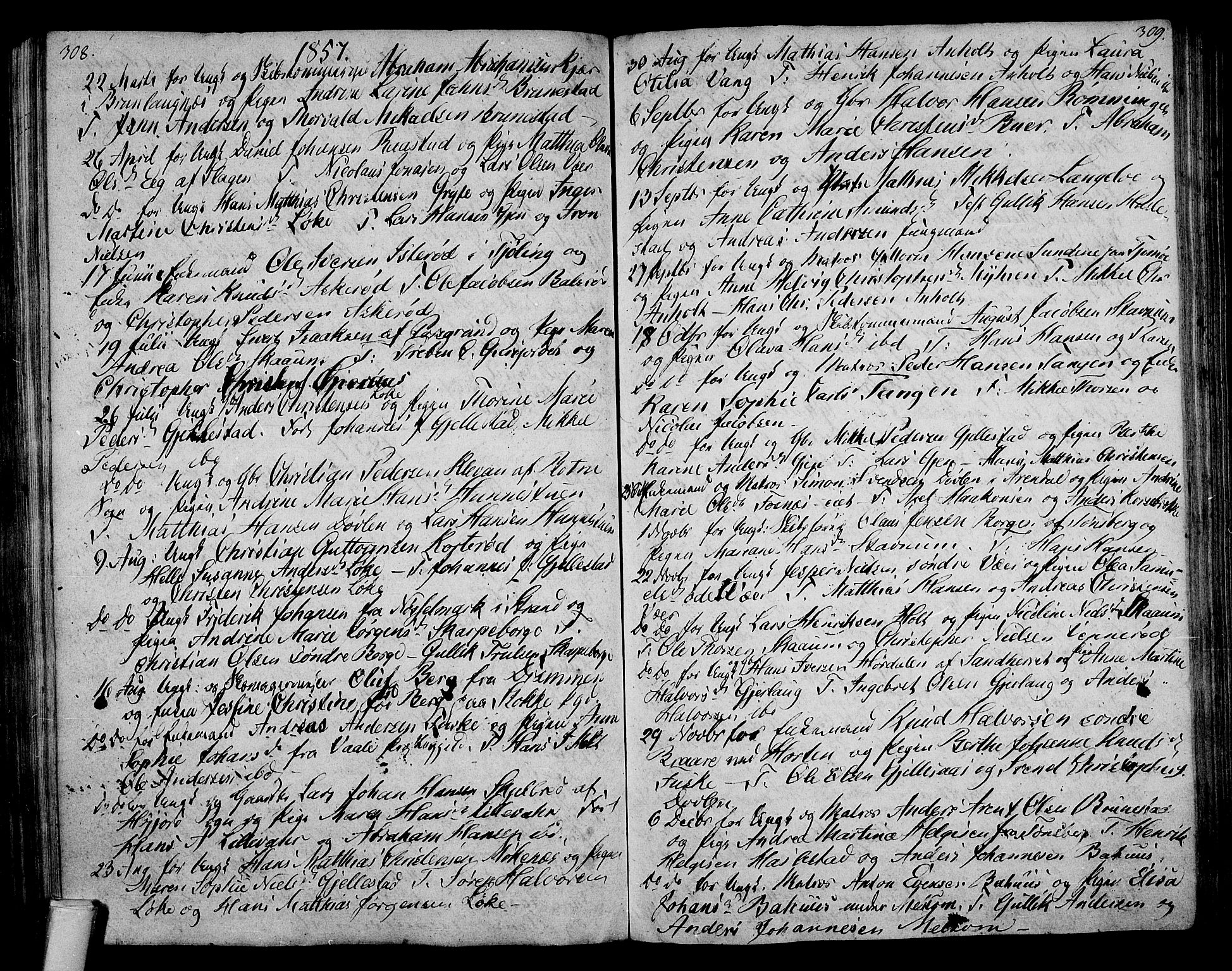 Stokke kirkebøker, SAKO/A-320/F/Fa/L0004: Parish register (official) no. I 4, 1804-1815, p. 308-309