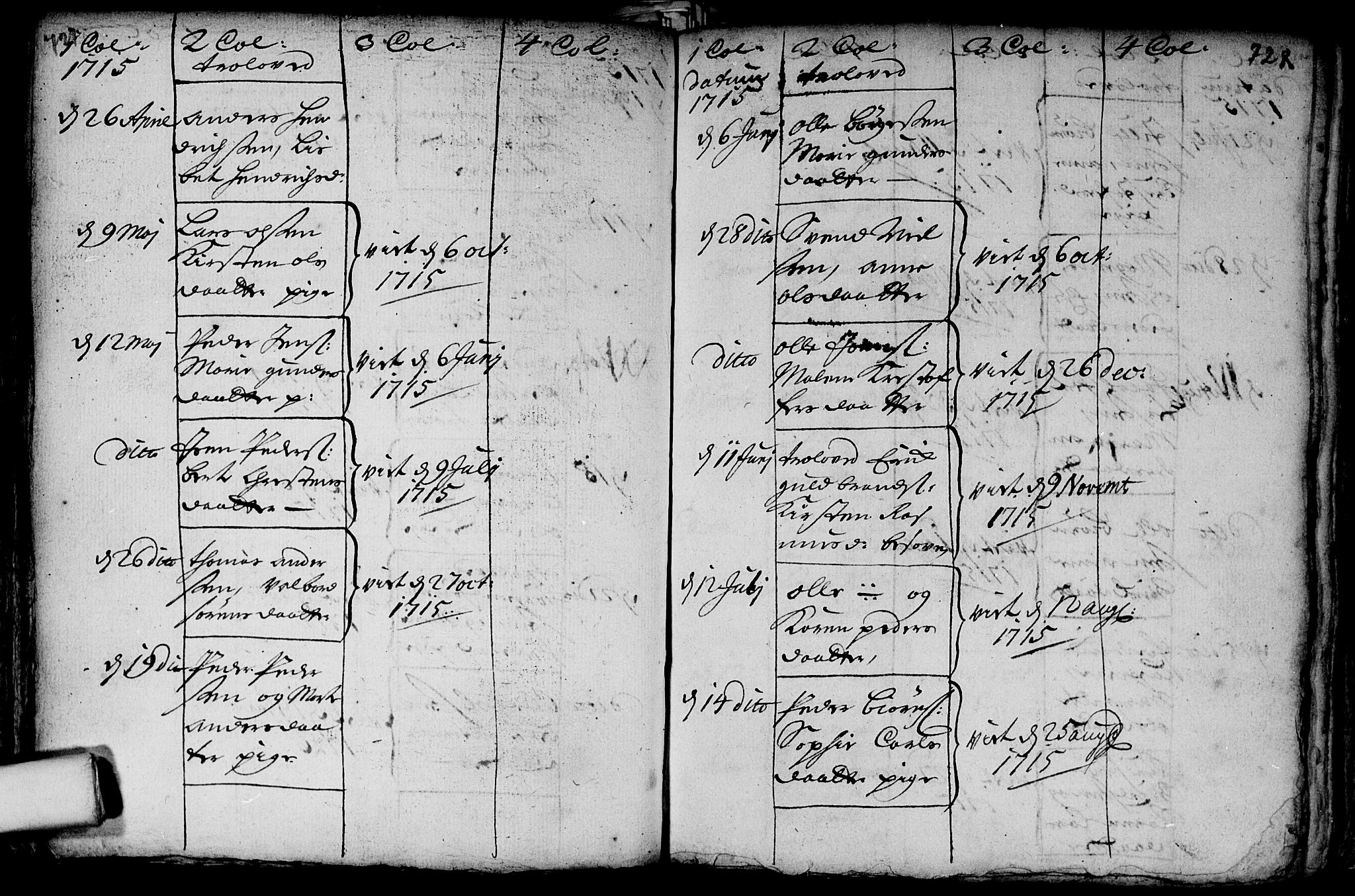 Aker prestekontor kirkebøker, AV/SAO-A-10861/F/L0002: Parish register (official) no. 2, 1714-1720, p. 727-728