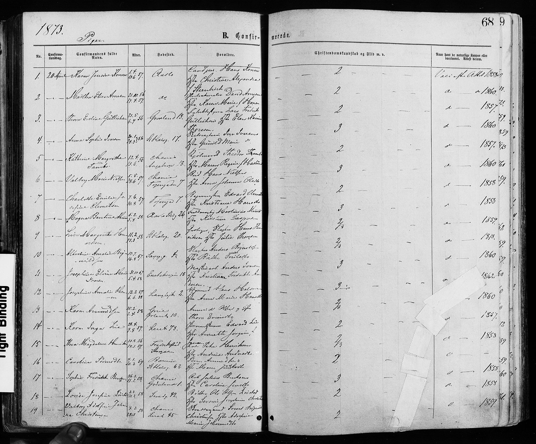 Grønland prestekontor Kirkebøker, AV/SAO-A-10848/F/Fa/L0005: Parish register (official) no. 5, 1869-1880, p. 68