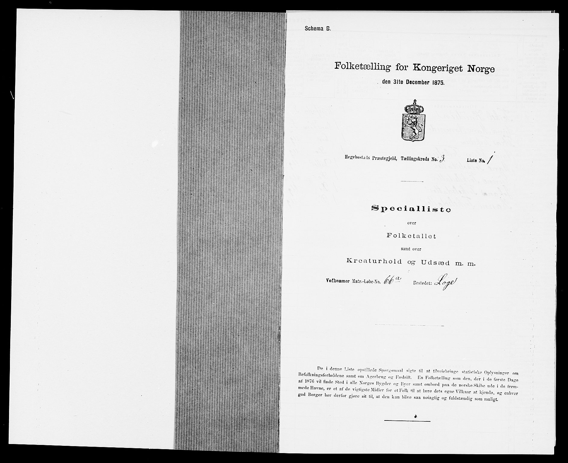 SAK, 1875 census for 1034P Hægebostad, 1875, p. 201