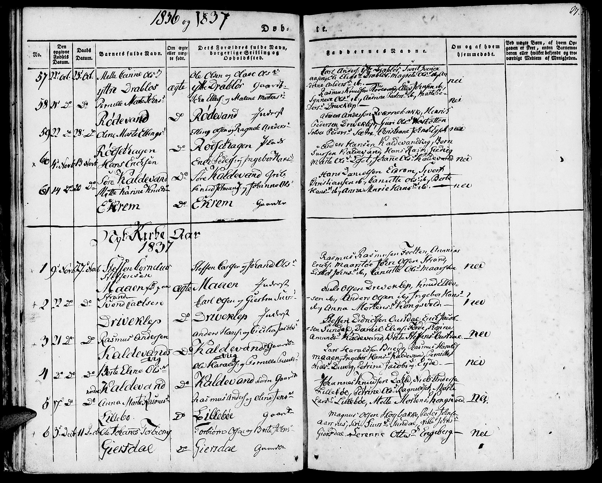 Ministerialprotokoller, klokkerbøker og fødselsregistre - Møre og Romsdal, AV/SAT-A-1454/511/L0139: Parish register (official) no. 511A06, 1831-1850, p. 27