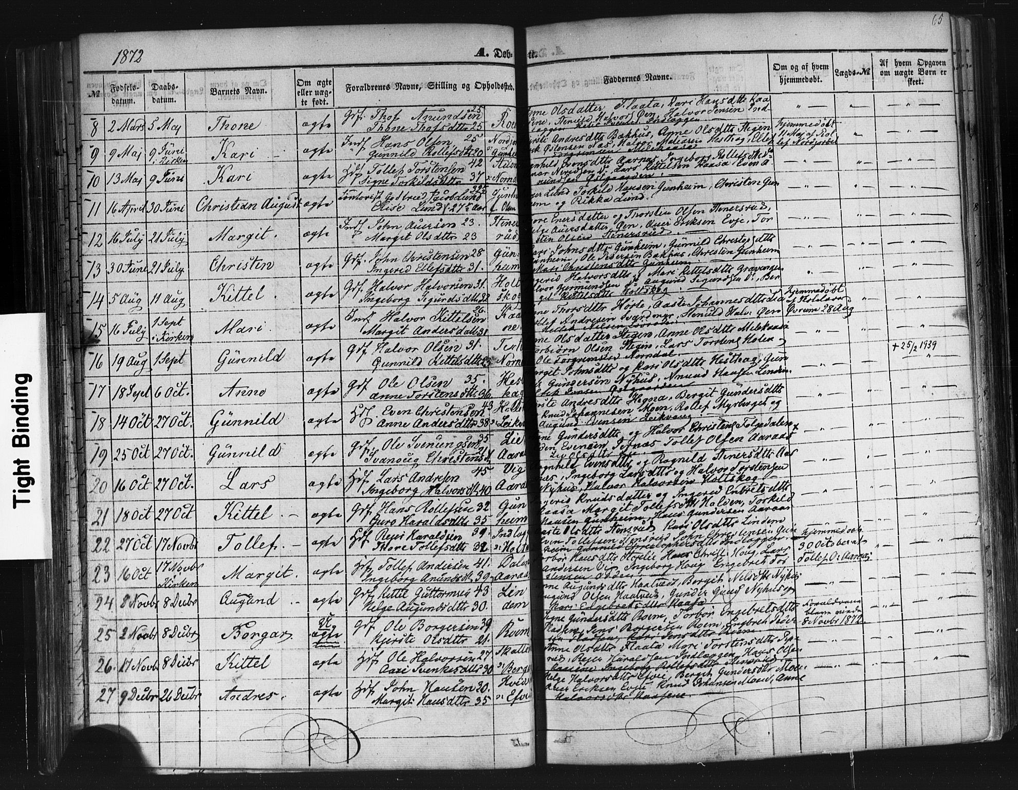 Sauherad kirkebøker, SAKO/A-298/F/Fb/L0001: Parish register (official) no. II 1, 1851-1877, p. 65